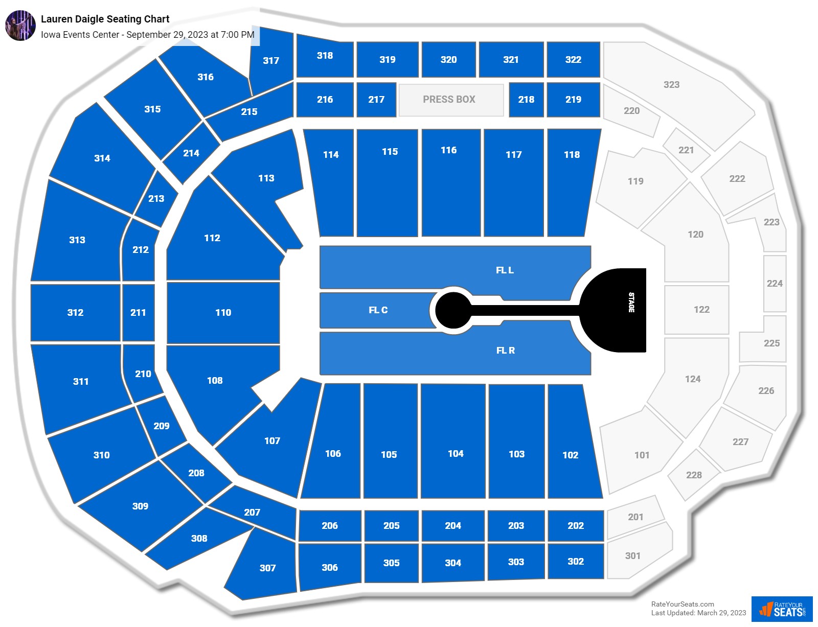 Iowa Events Center Concert Seating Chart