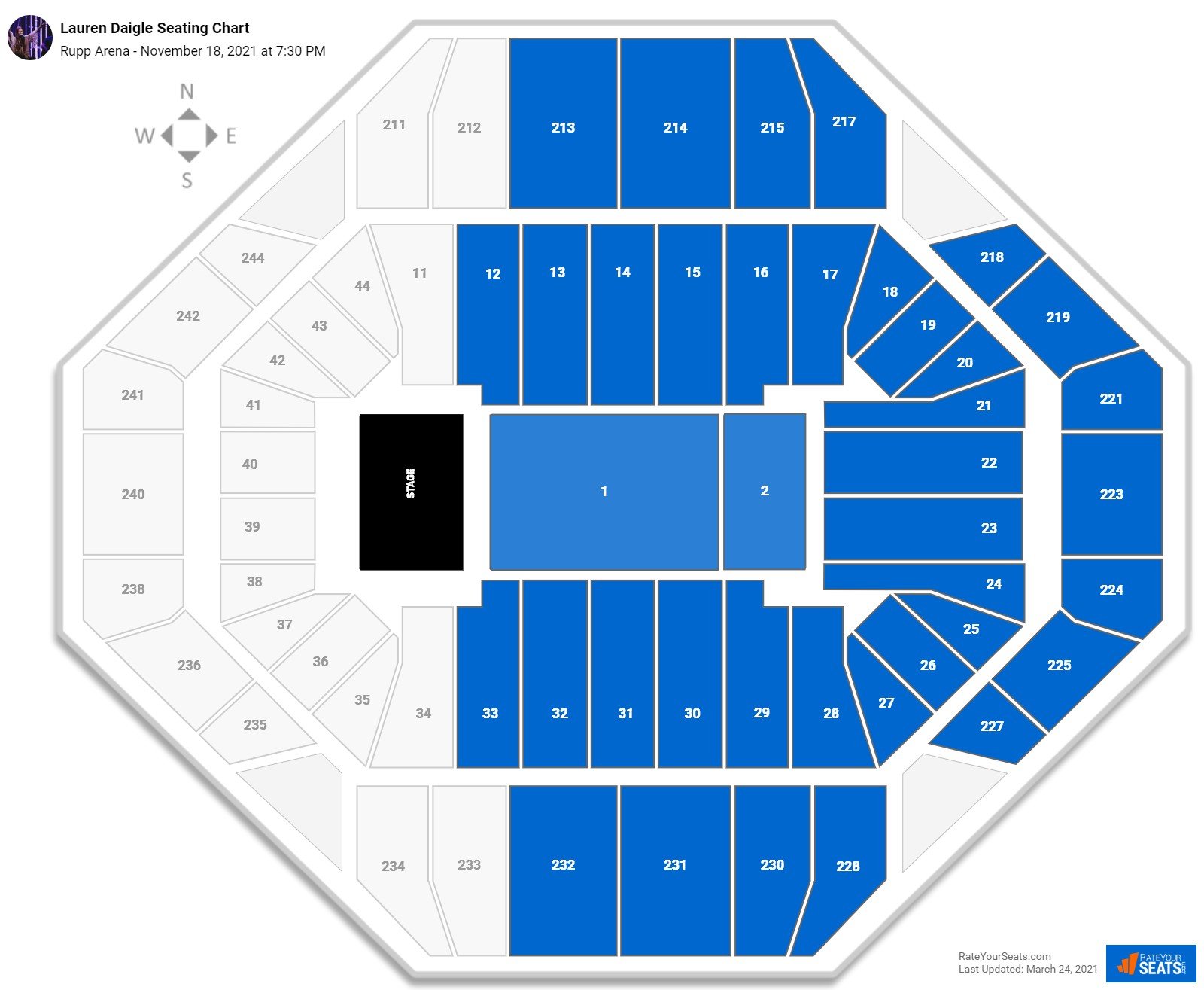 Lauren Daigle seating chart Rupp Arena