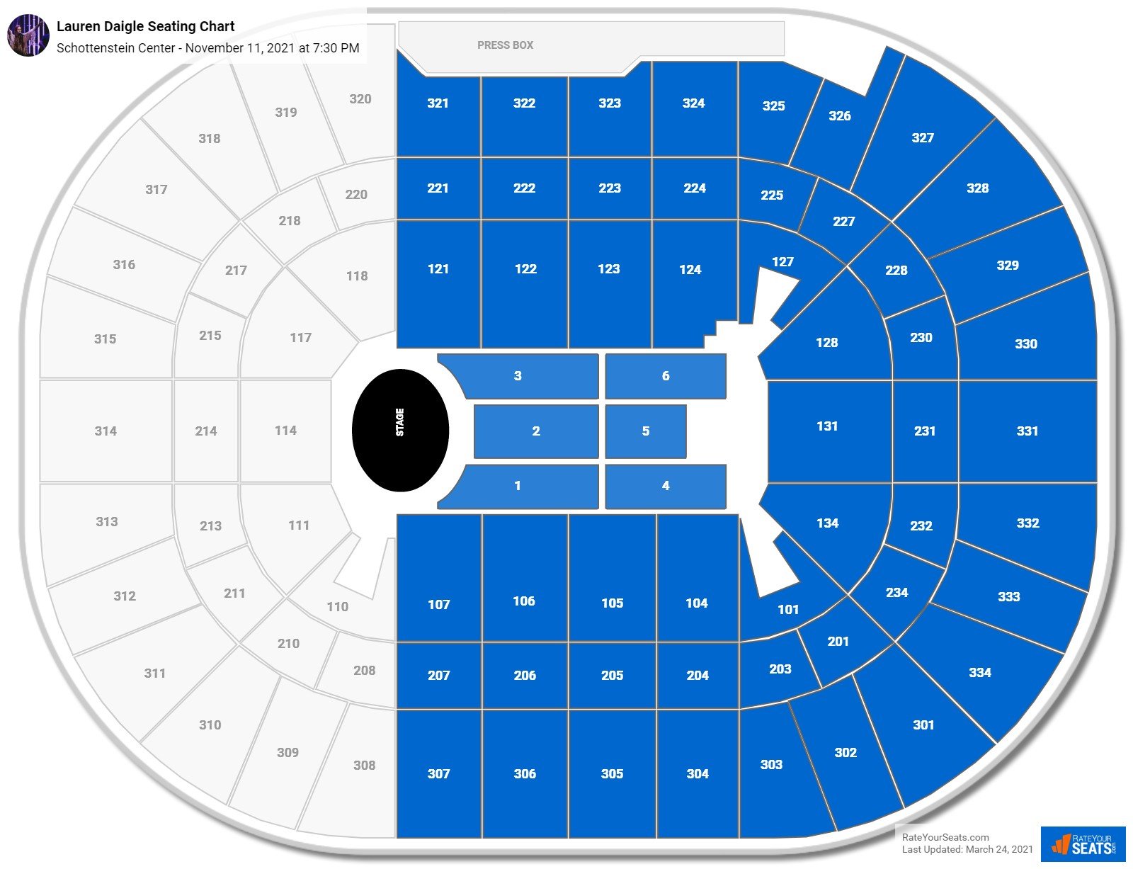 Schottenstein Center Seating Charts for Concerts