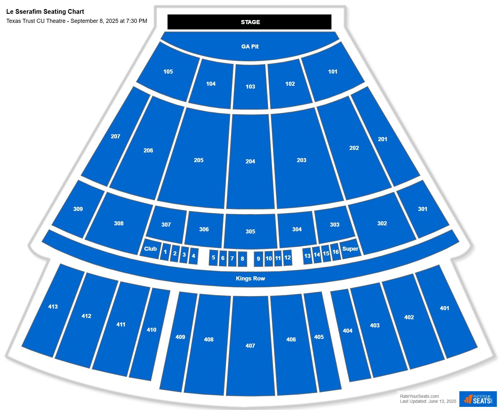 Le Sserafim seating chart Texas Trust CU Theatre