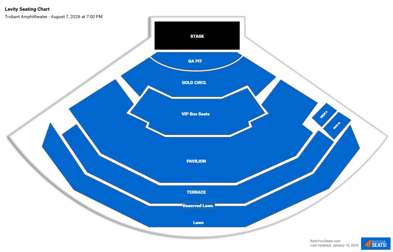Levity seating chart Truliant Amphitheater