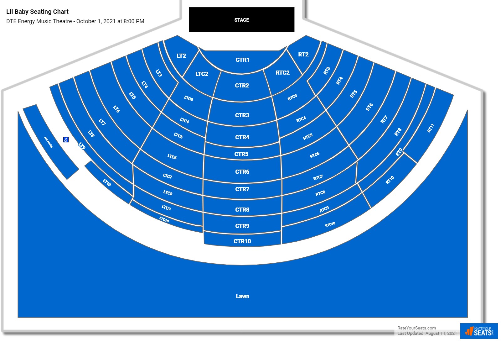Lil Baby seating chart DTE Energy Music Theatre