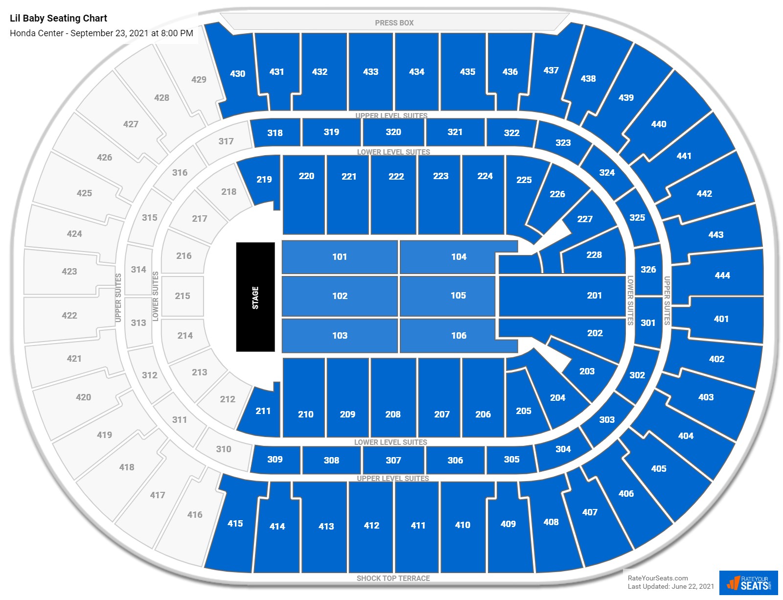 Honda Center Seating Charts For Concerts RateYourSeats