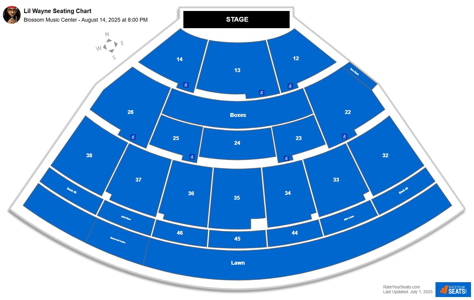 Lil Wayne seating chart Blossom Music Center