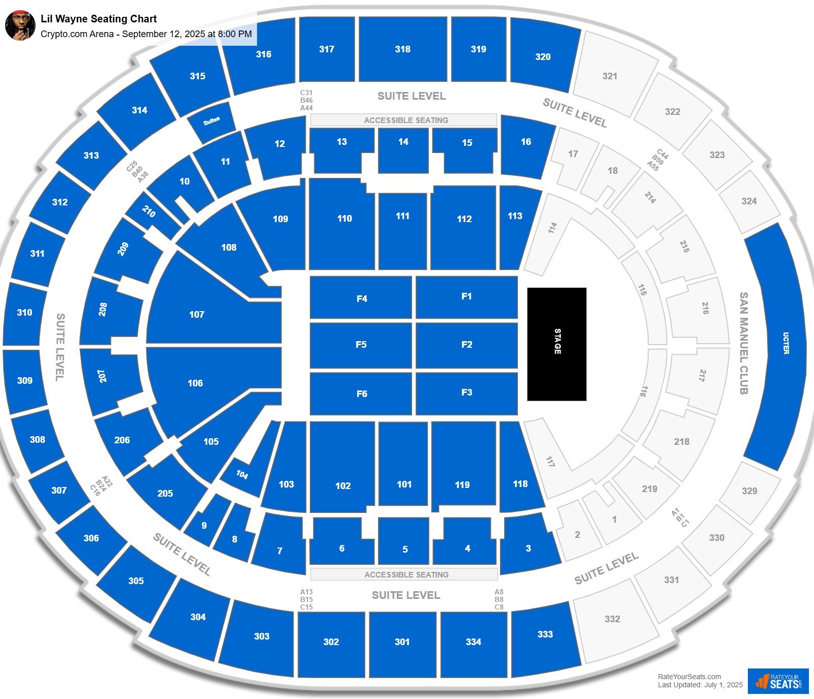 Lil Wayne seating chart Crypto.com Arena