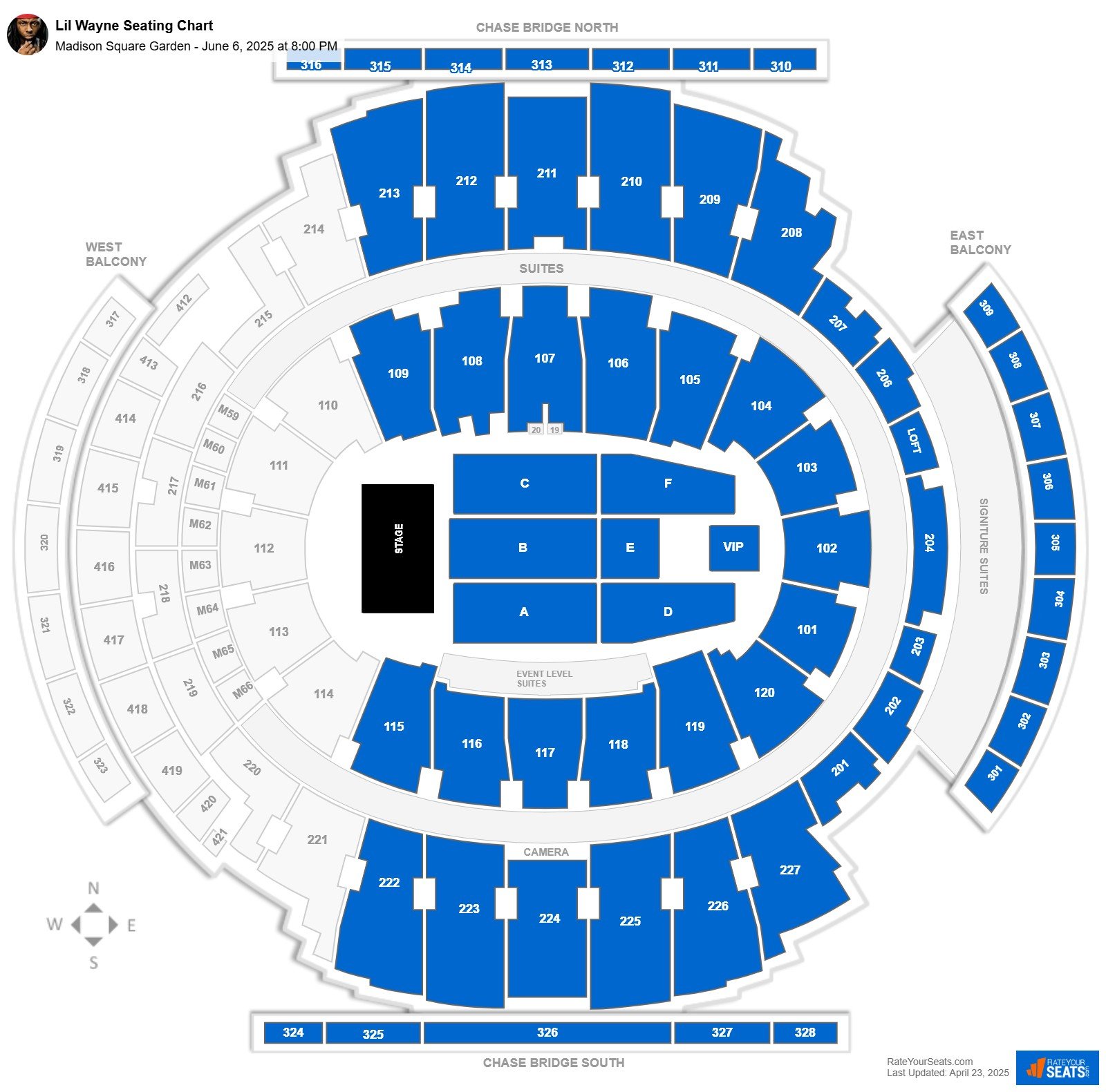 Lil Wayne seating chart Madison Square Garden