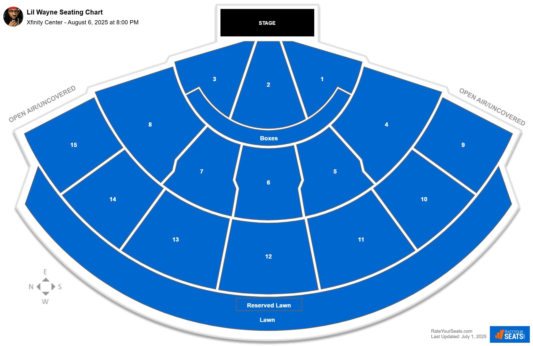 Lil Wayne seating chart Xfinity Center (Mansfield)