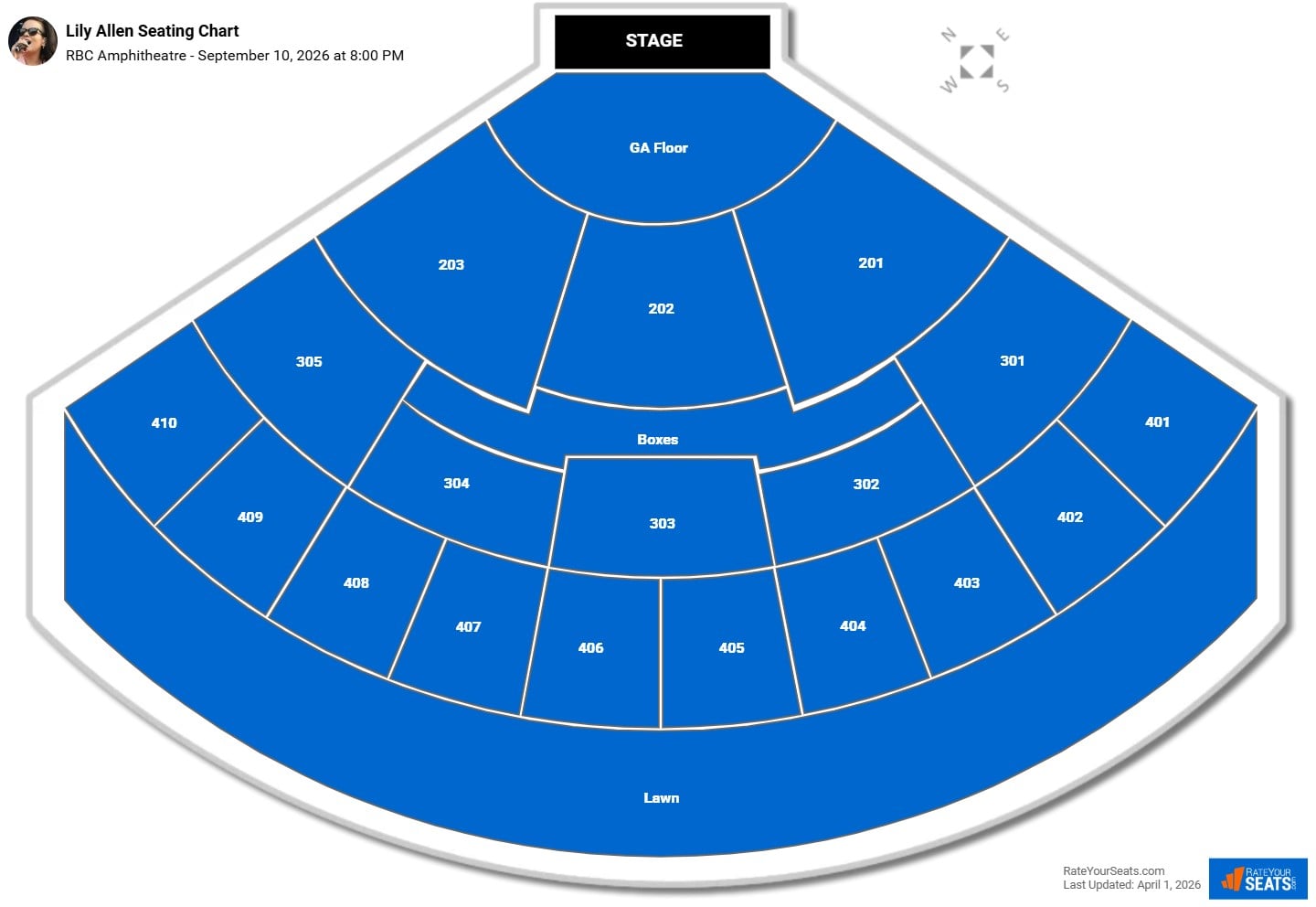 Lily Allen seating chart RBC Amphitheatre