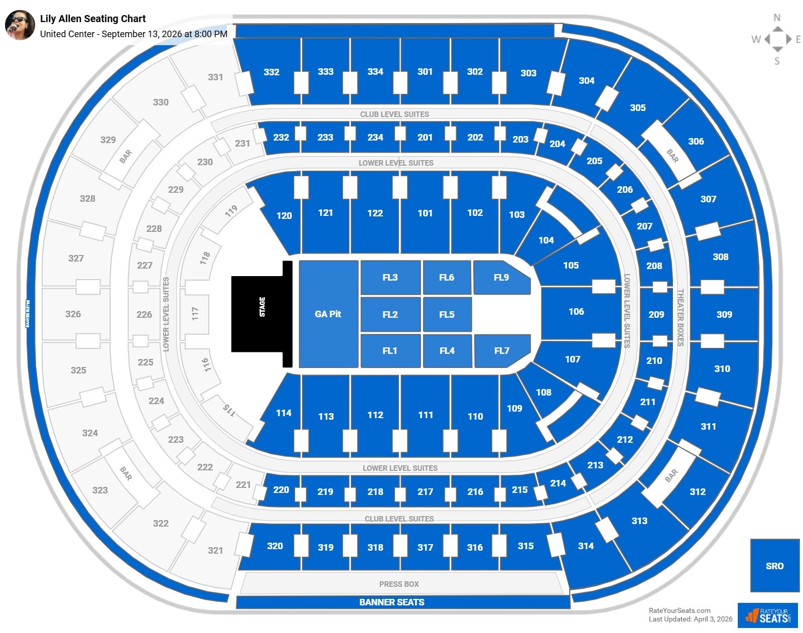 Lily Allen seating chart United Center