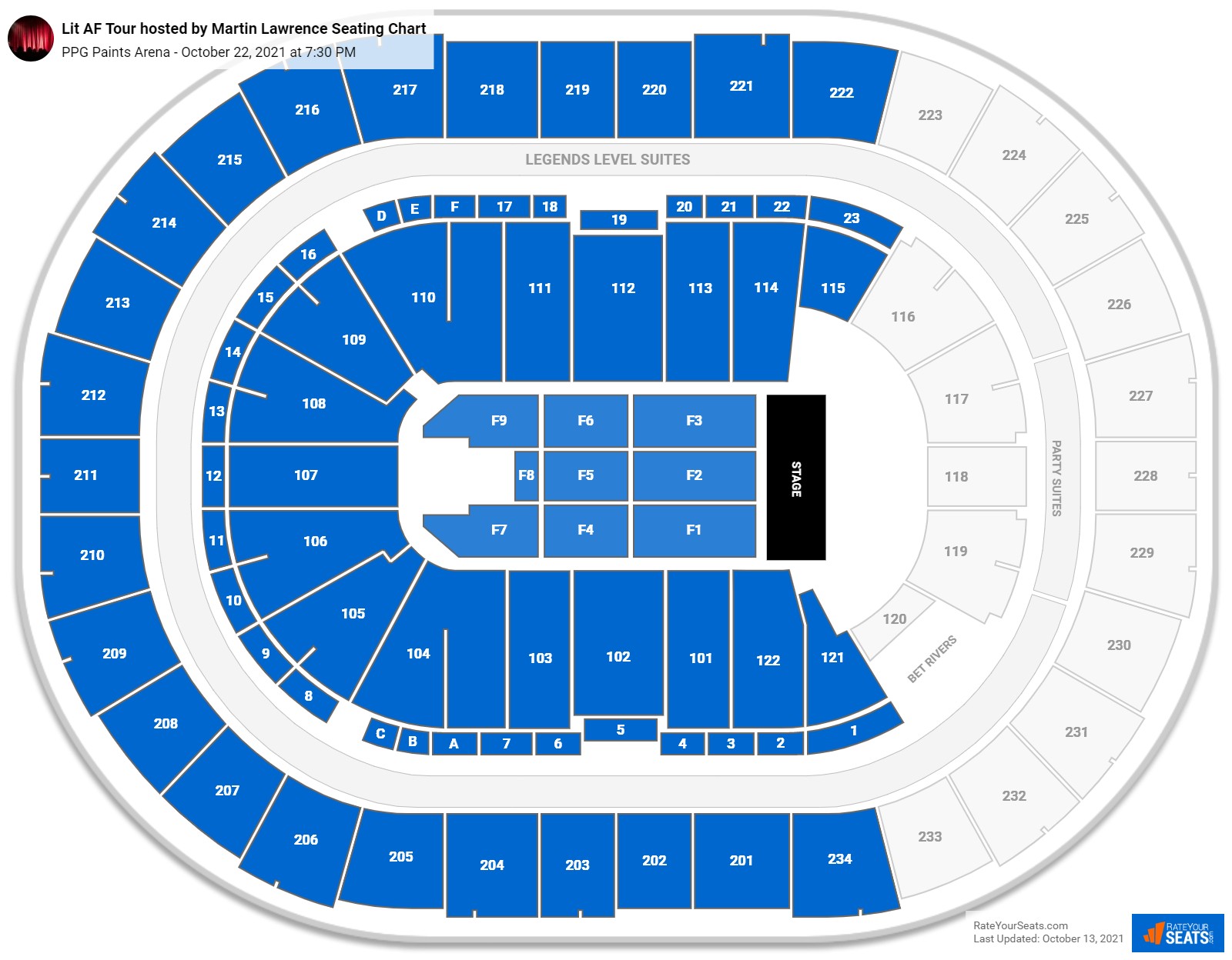 PPG Paints Arena Seating Charts for Concerts