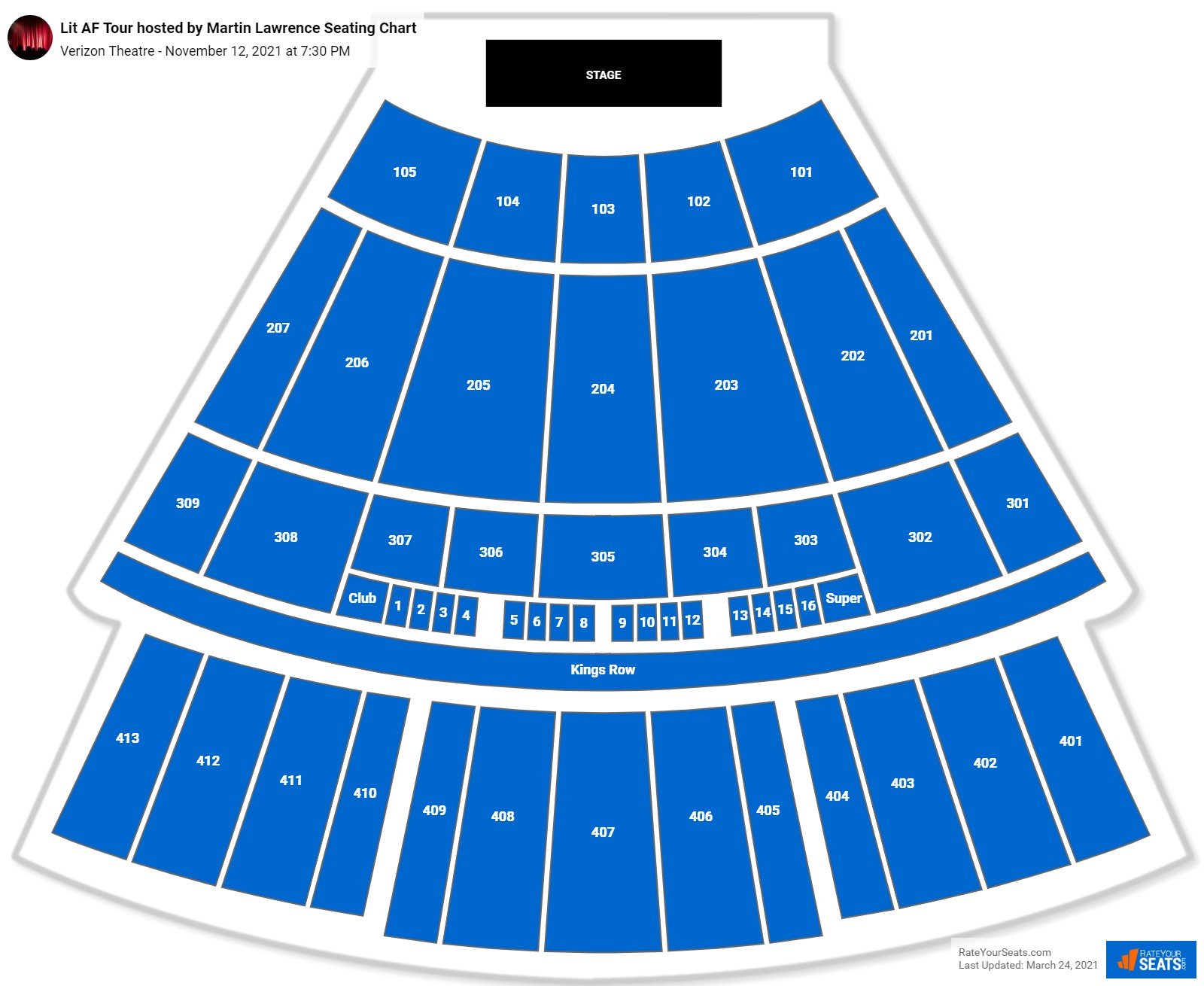 Lit AF Tour hosted by Martin Lawrence seating chart Texas Trust CU Theatre