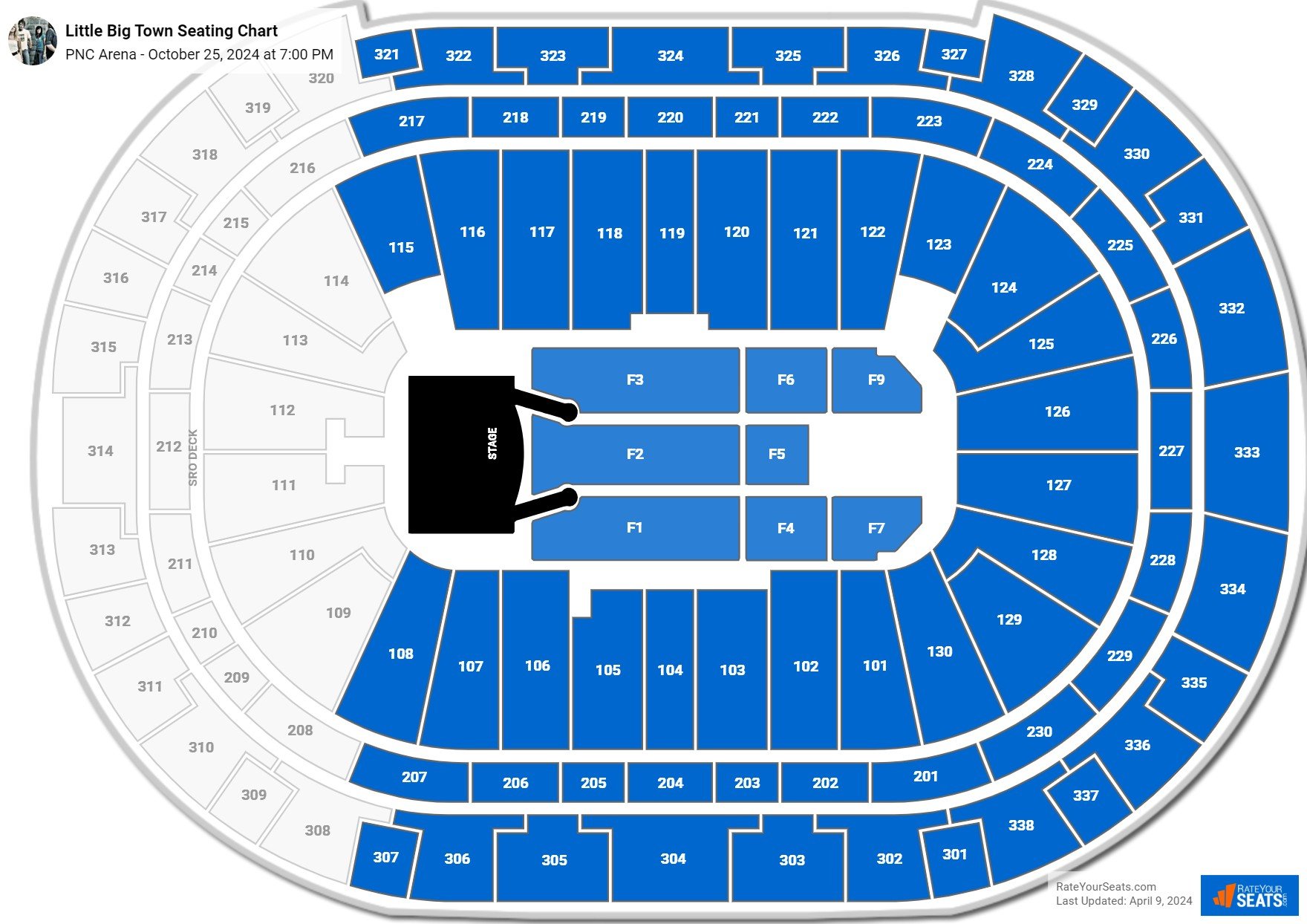 PNC Arena Concert Seating Chart - RateYourSeats.com