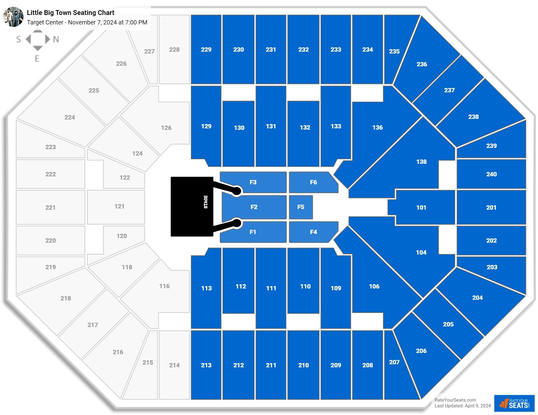 Little Big Town and Sugarland seating chart Target Center