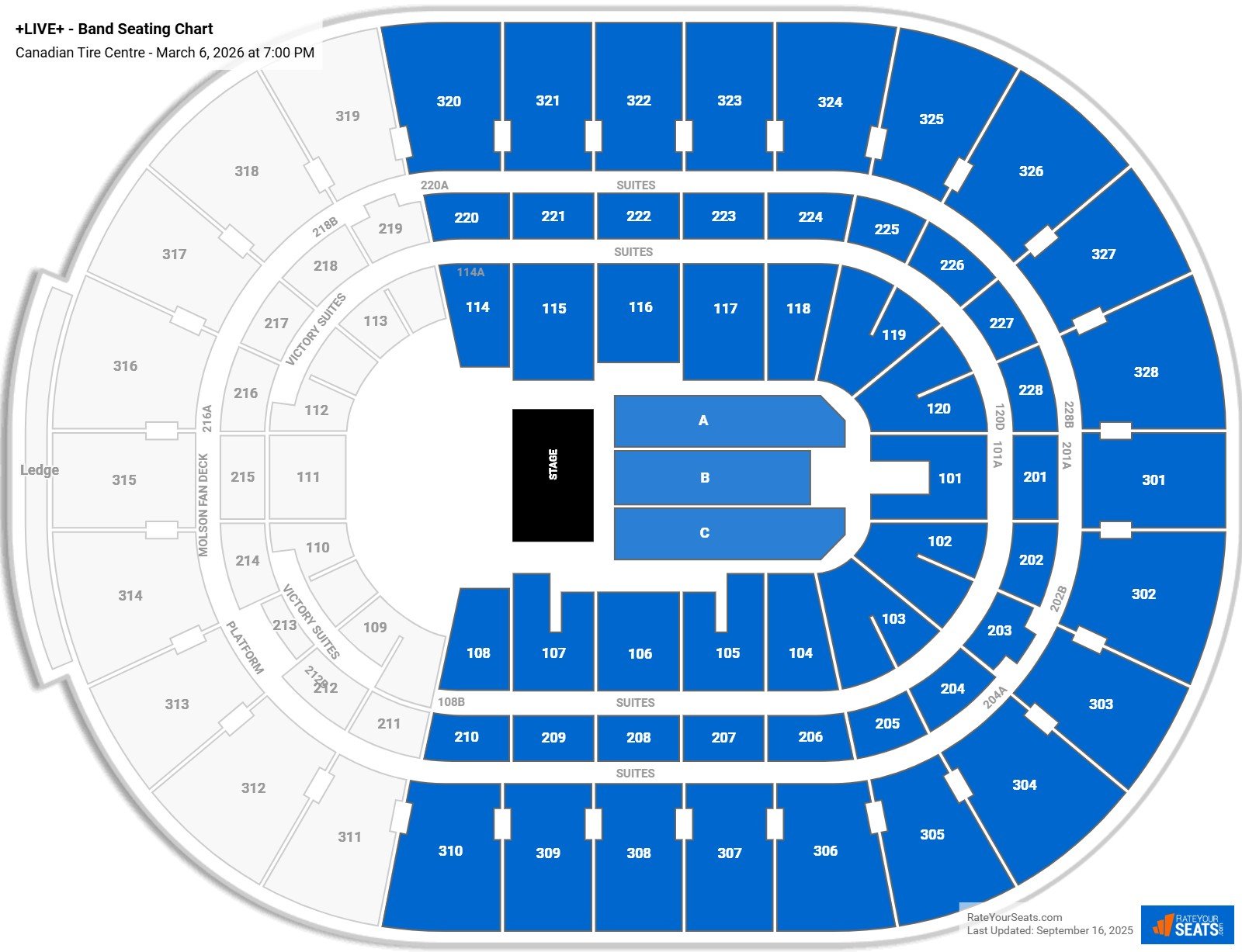 +LIVE+ - Band seating chart Canadian Tire Centre