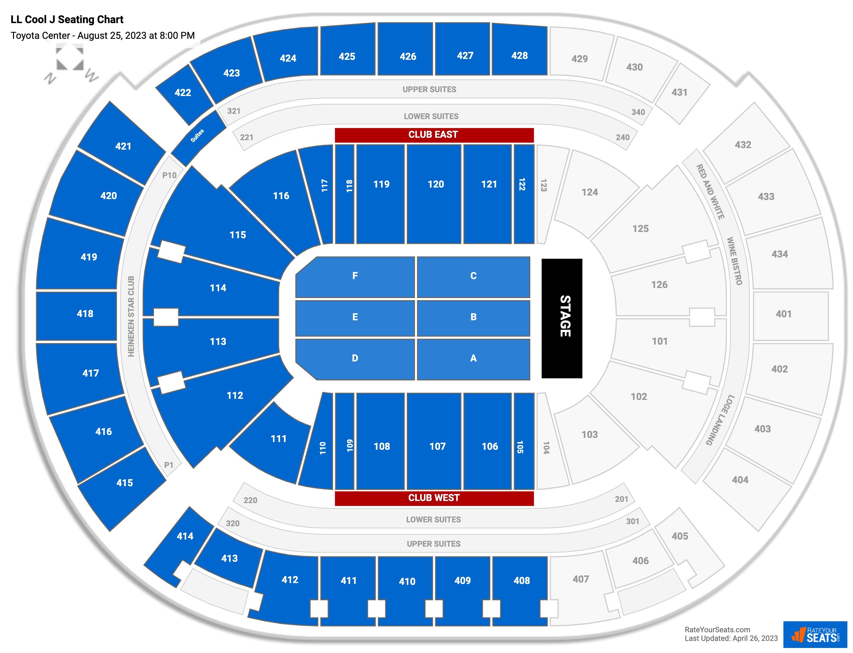 Toyota Center Concert Seating Chart