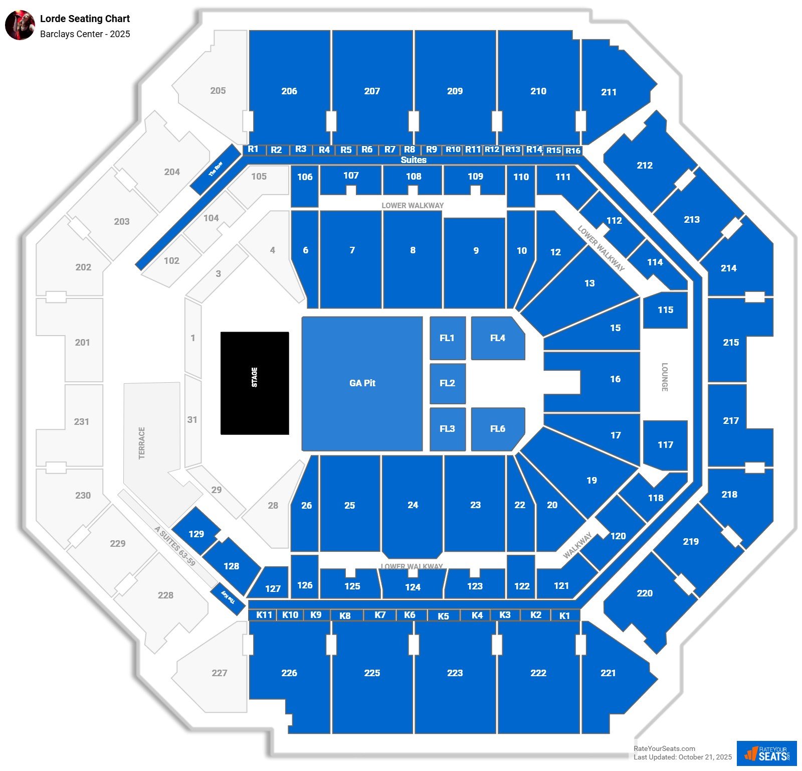 Lorde seating chart Barclays Center