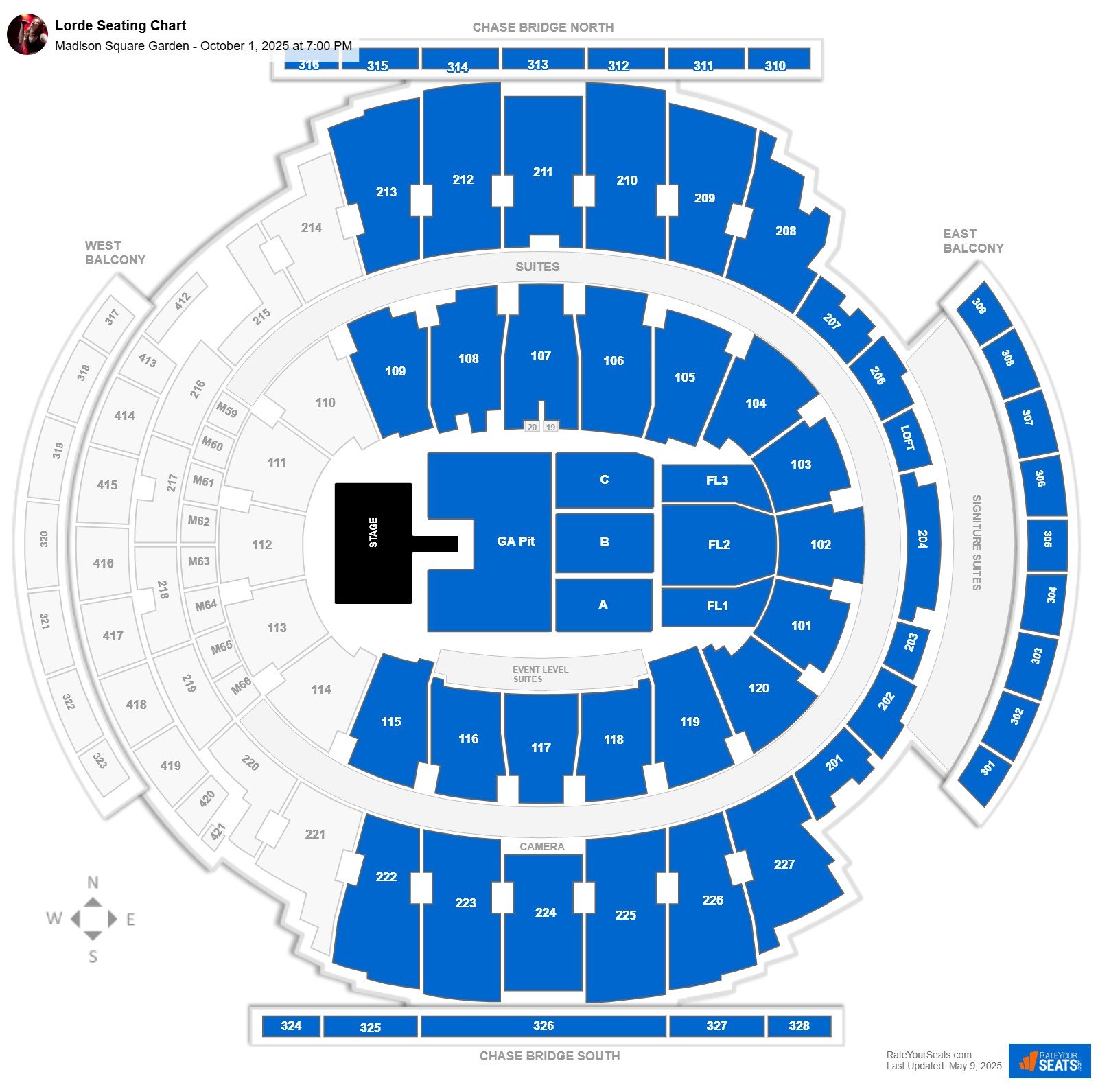 Lorde seating chart Madison Square Garden