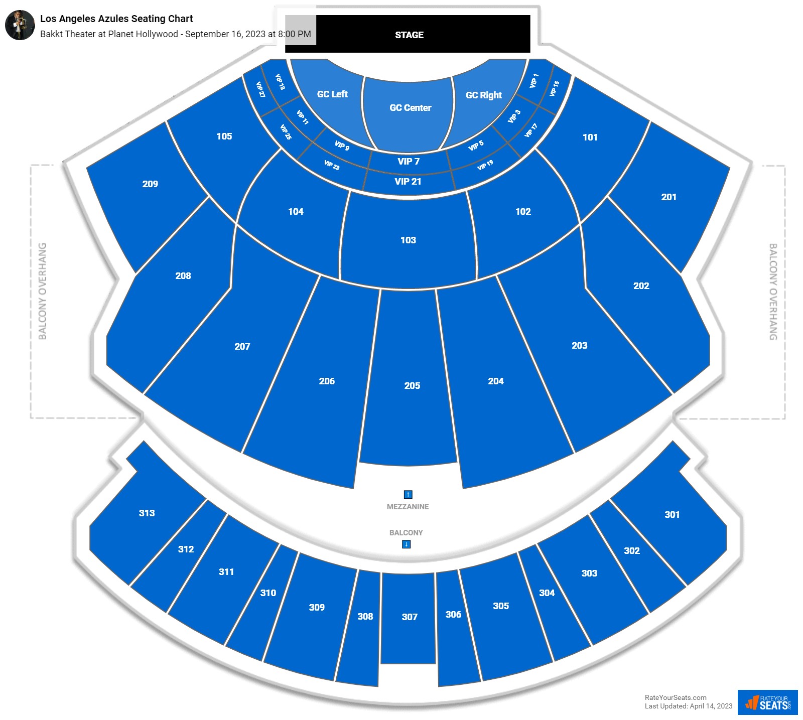 Bakkt Theater at Planet Hollywood Seating Chart - RateYourSeats.com