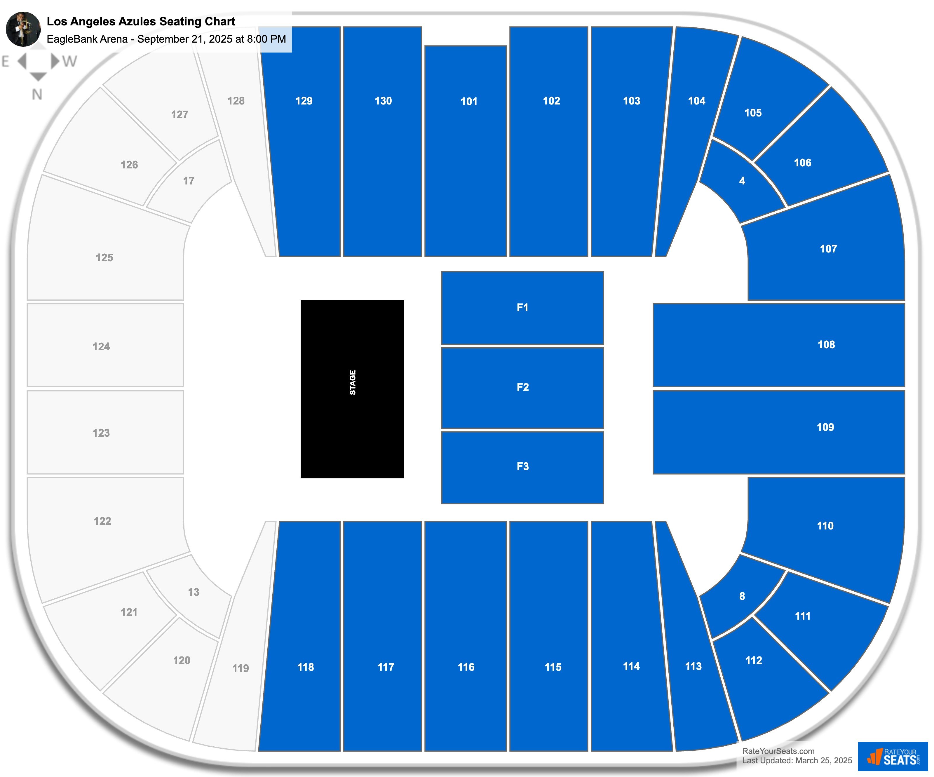 Los Angeles Azules seating chart EagleBank Arena