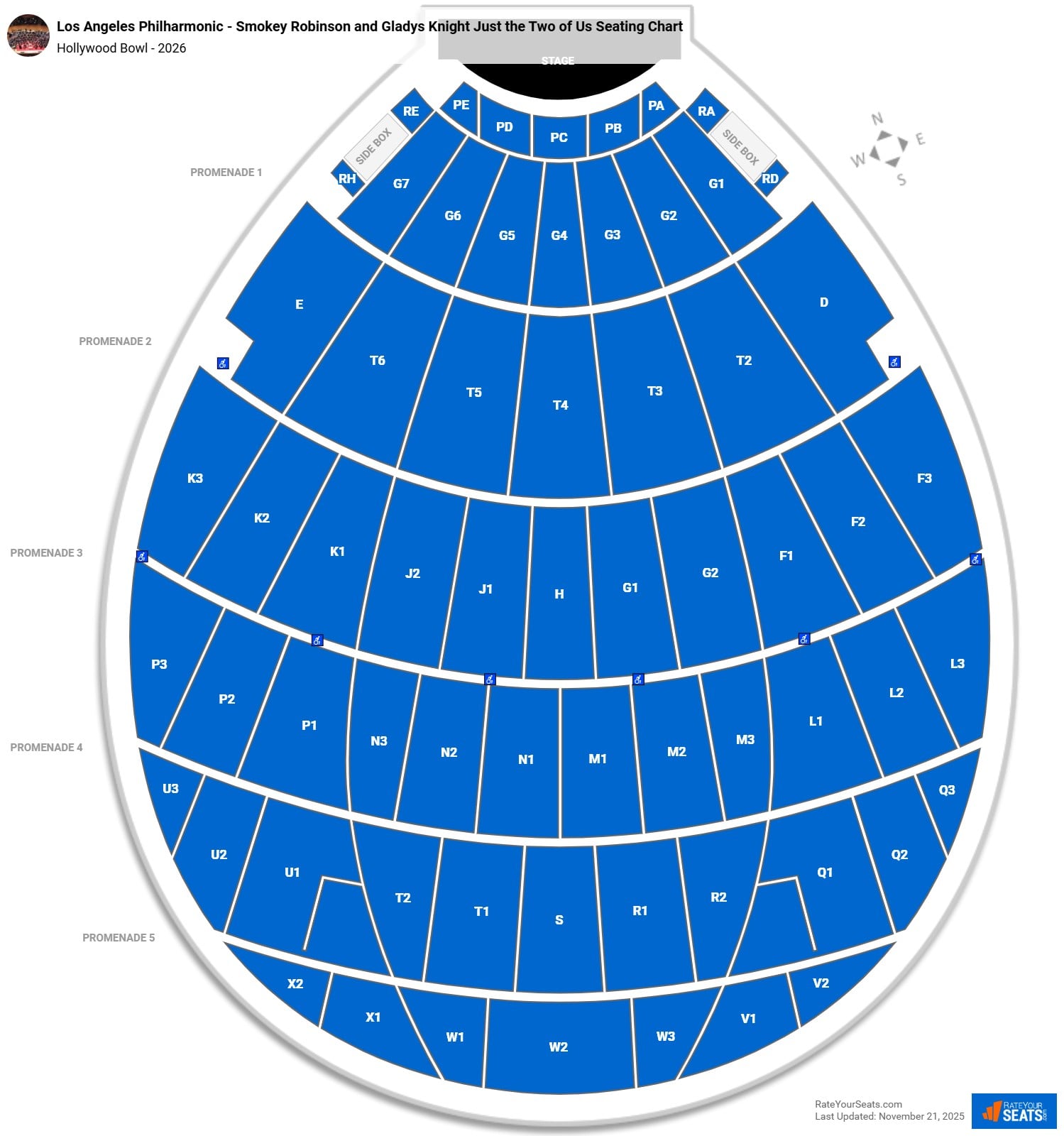 Los Angeles Philharmonic - Smokey Robinson and Gladys Knight Just The Two Of Us seating chart Hollywood Bowl