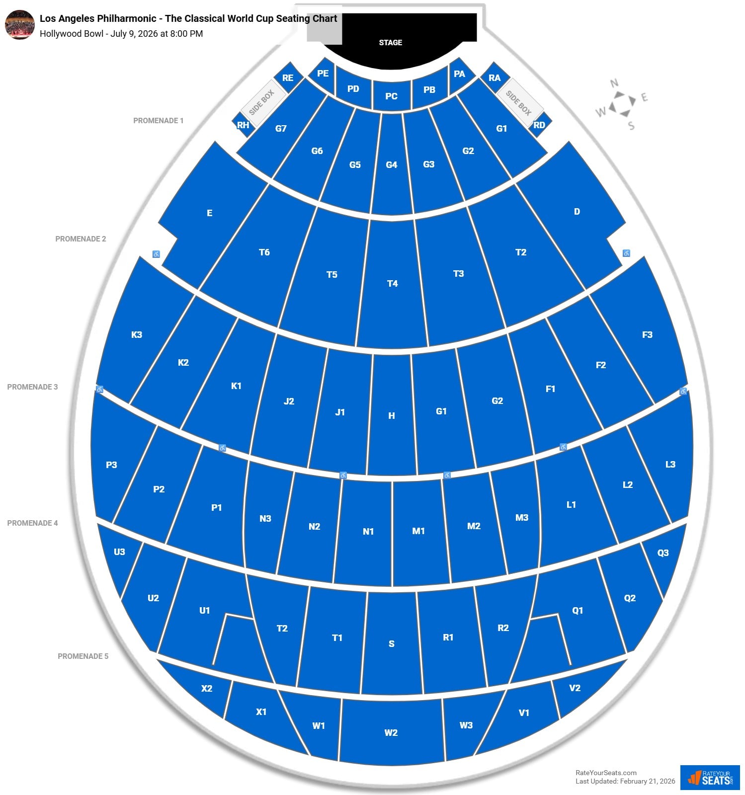 Los Angeles Philharmonic - The Classical World Cup seating chart Hollywood Bowl