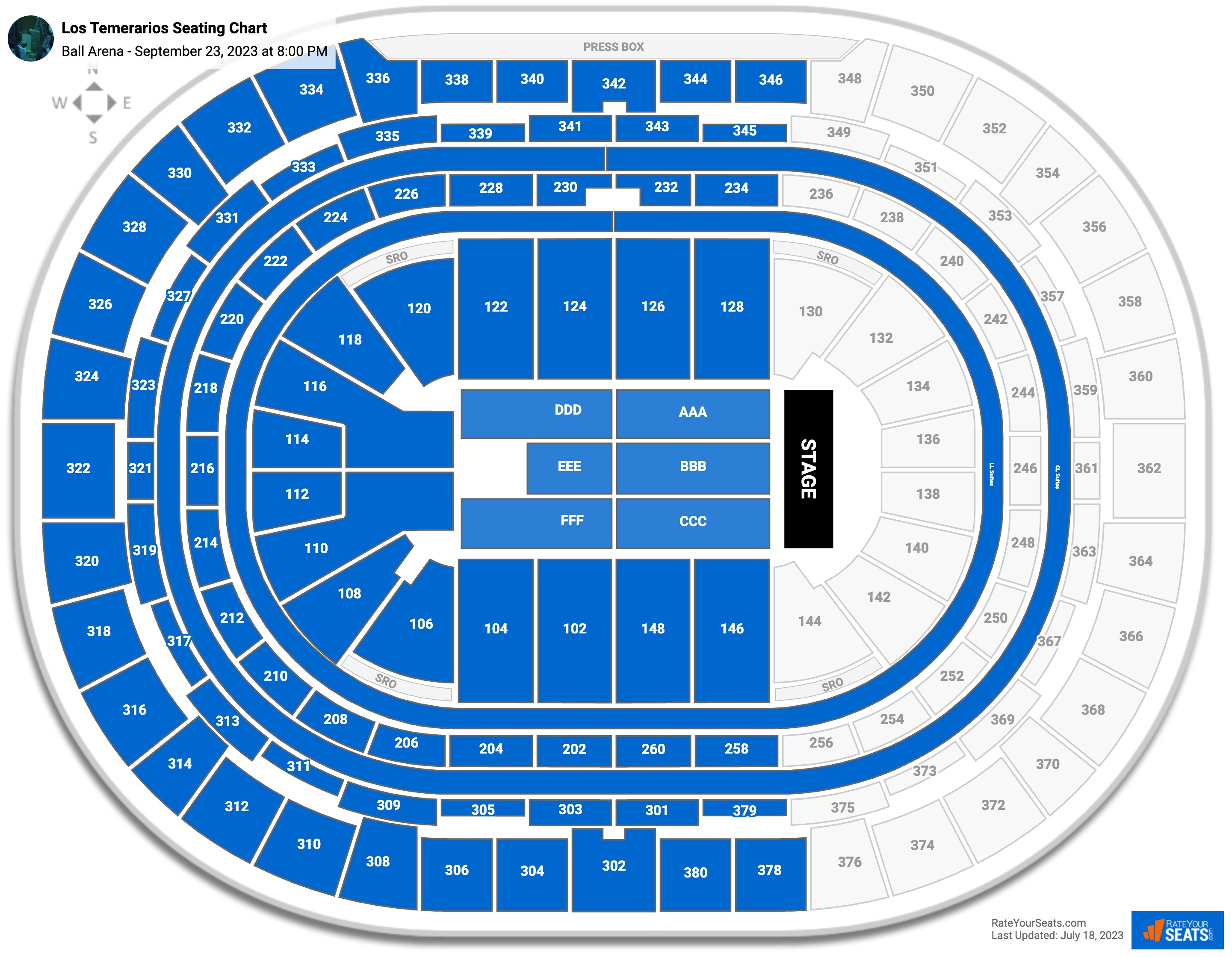 Ball Arena Concert Seating Chart - RateYourSeats.com