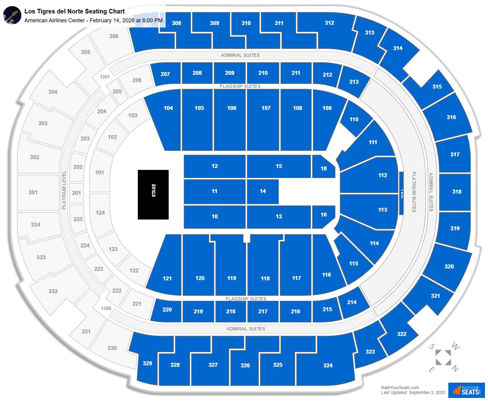 Los Tigres del Norte seating chart American Airlines Center