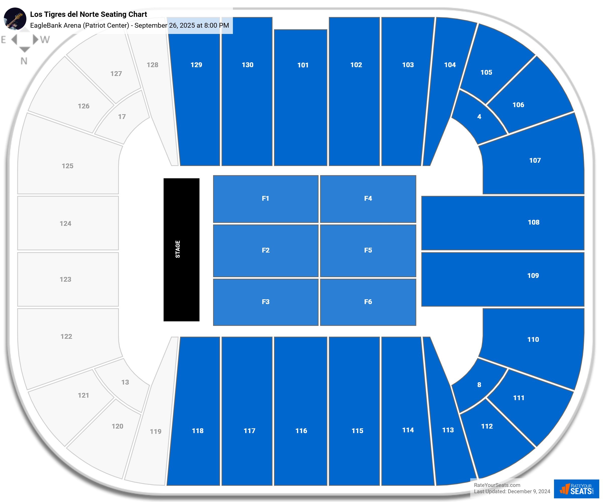 Los Tigres del Norte seating chart EagleBank Arena