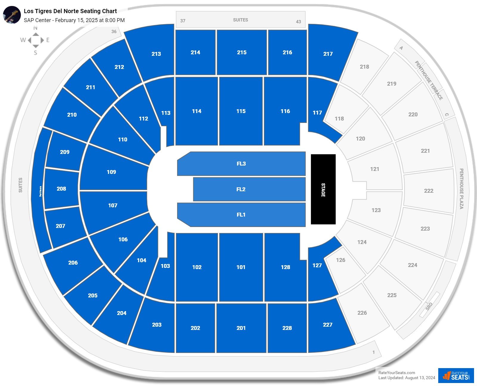 SAP Center Concert Seating Chart - RateYourSeats.com