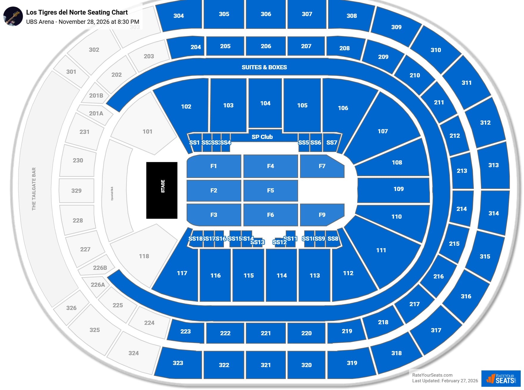 Los Tigres del Norte seating chart UBS Arena