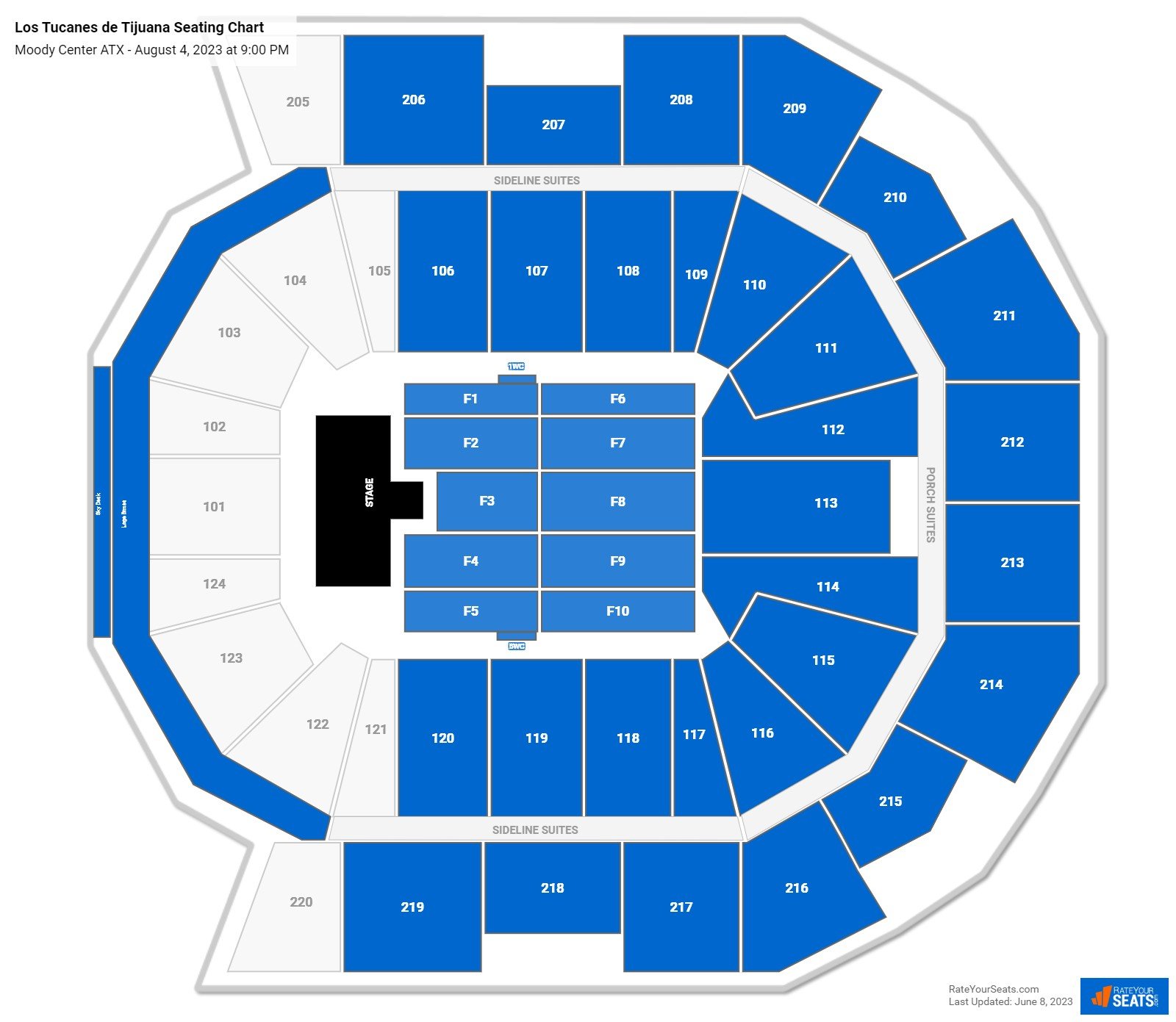 Moody Center ATX Concert Seating Chart - RateYourSeats.com