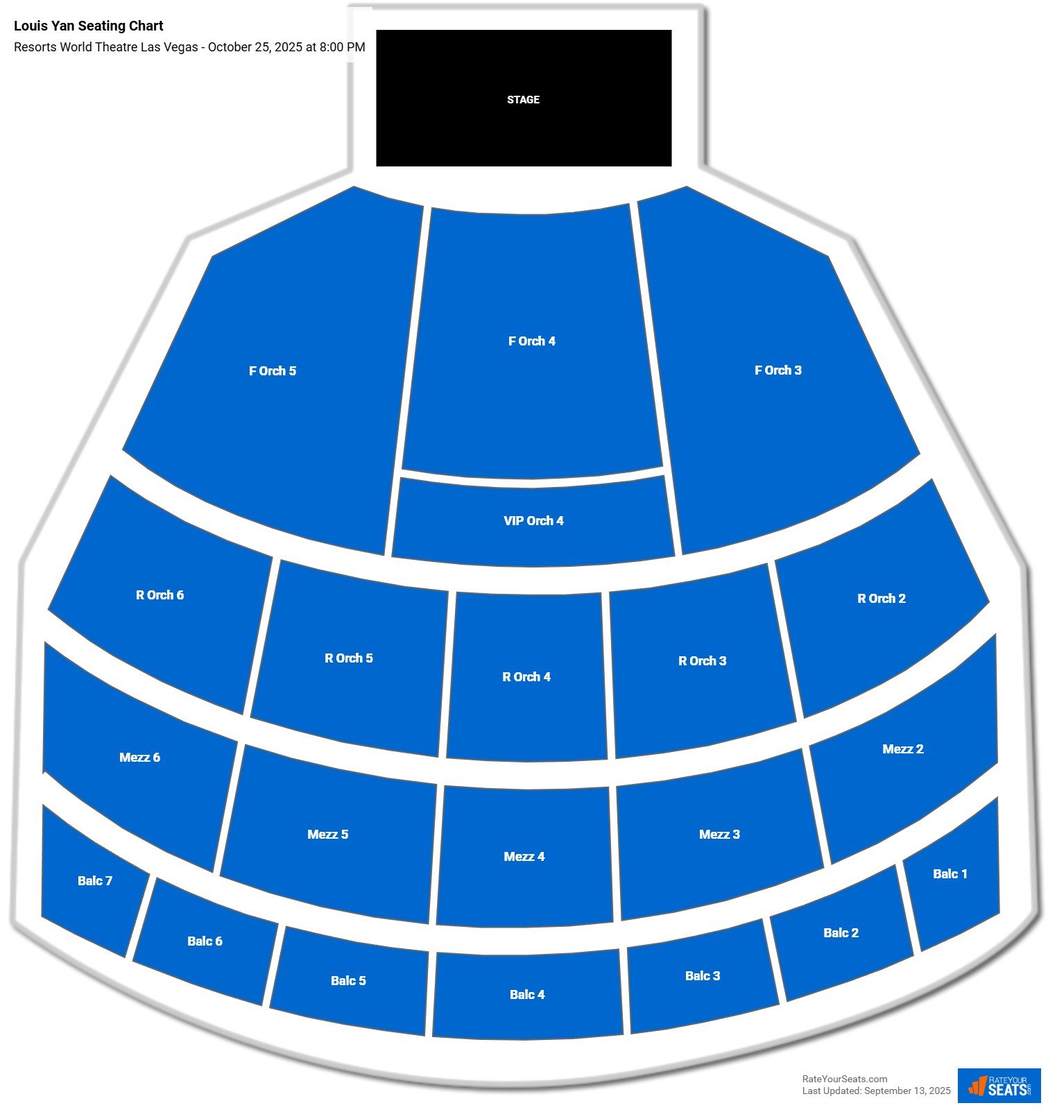 Louis Yan seating chart Resorts World Theatre Las Vegas
