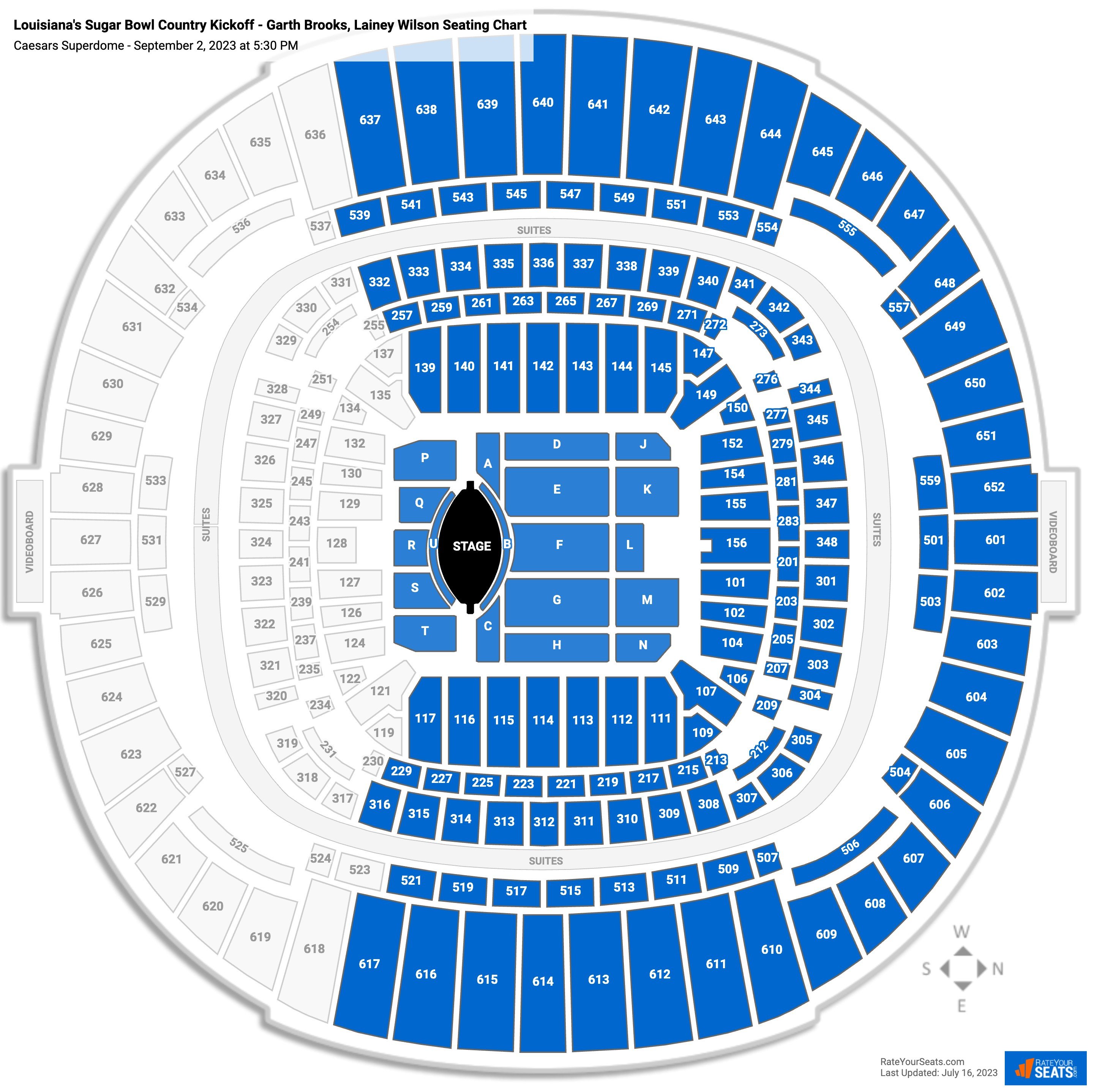 Caesars Superdome Concert Seating Chart