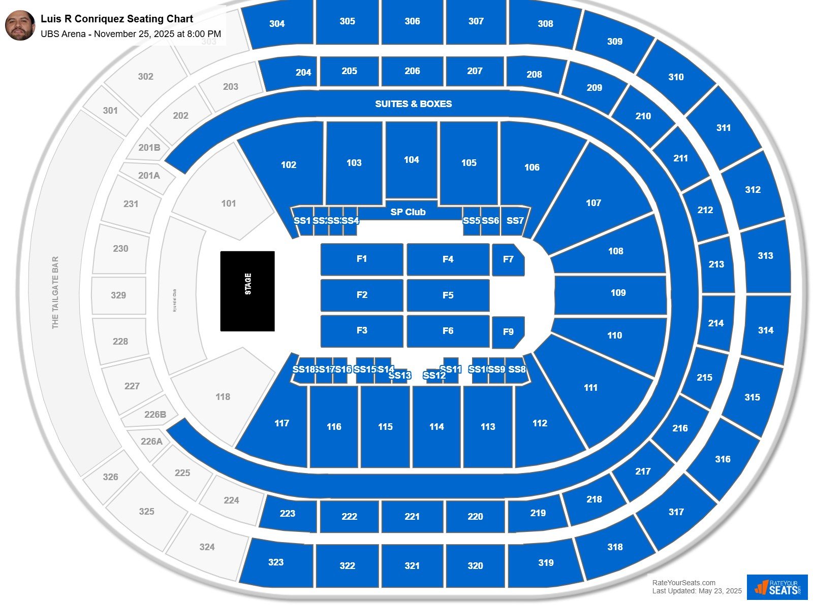 Luis R Conriquez seating chart UBS Arena