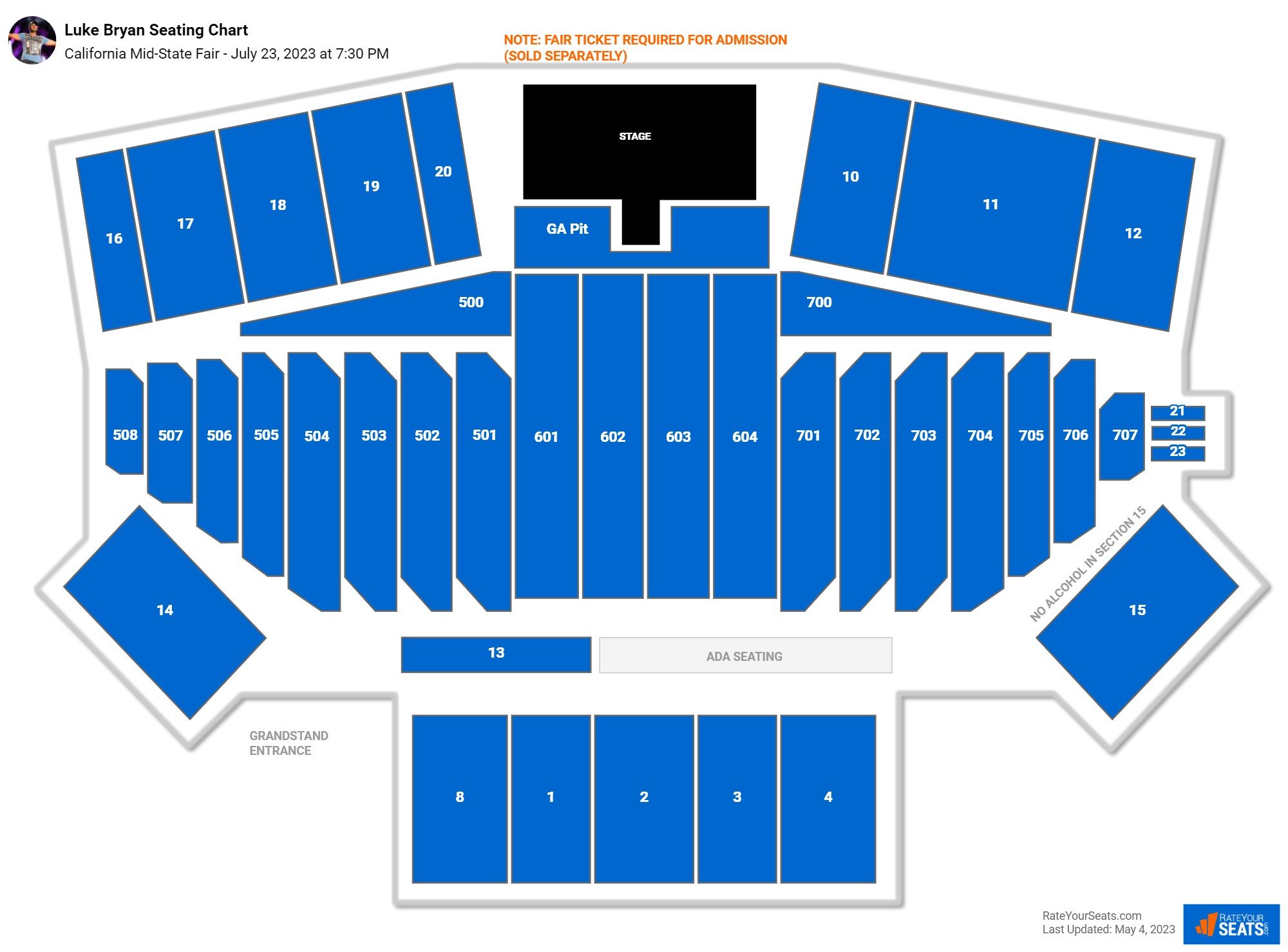 California MidState Fair Seating Chart