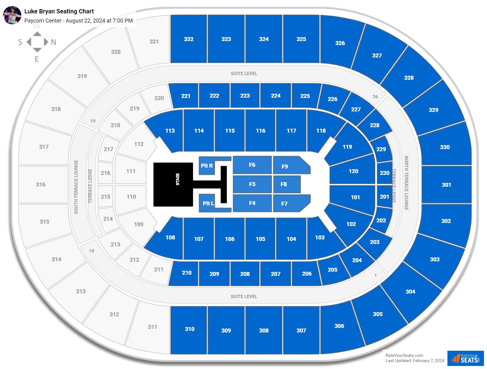 Paycom Center Concert Seating Chart - RateYourSeats.com