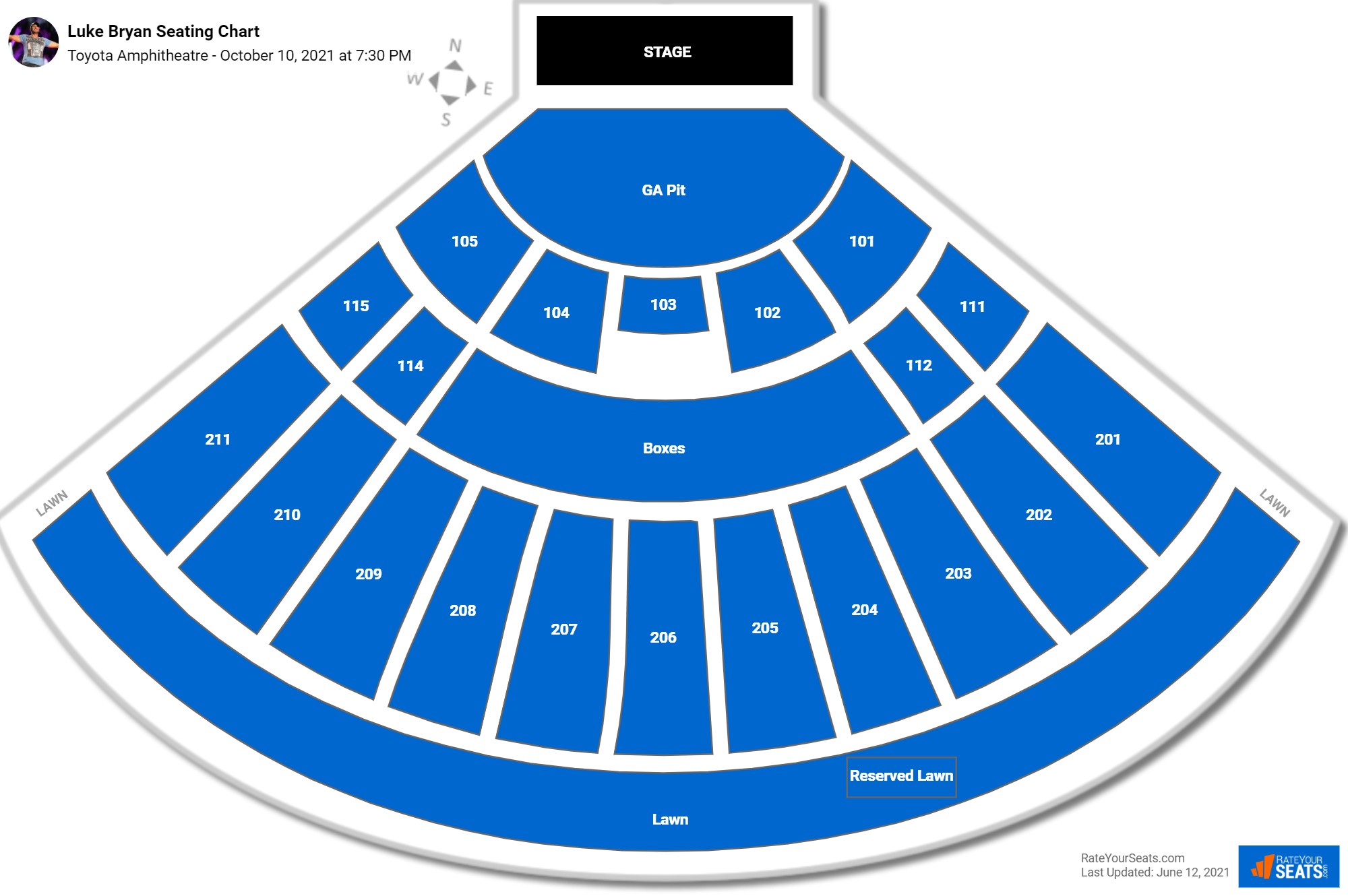 Toyota Amphitheater Seating Chart