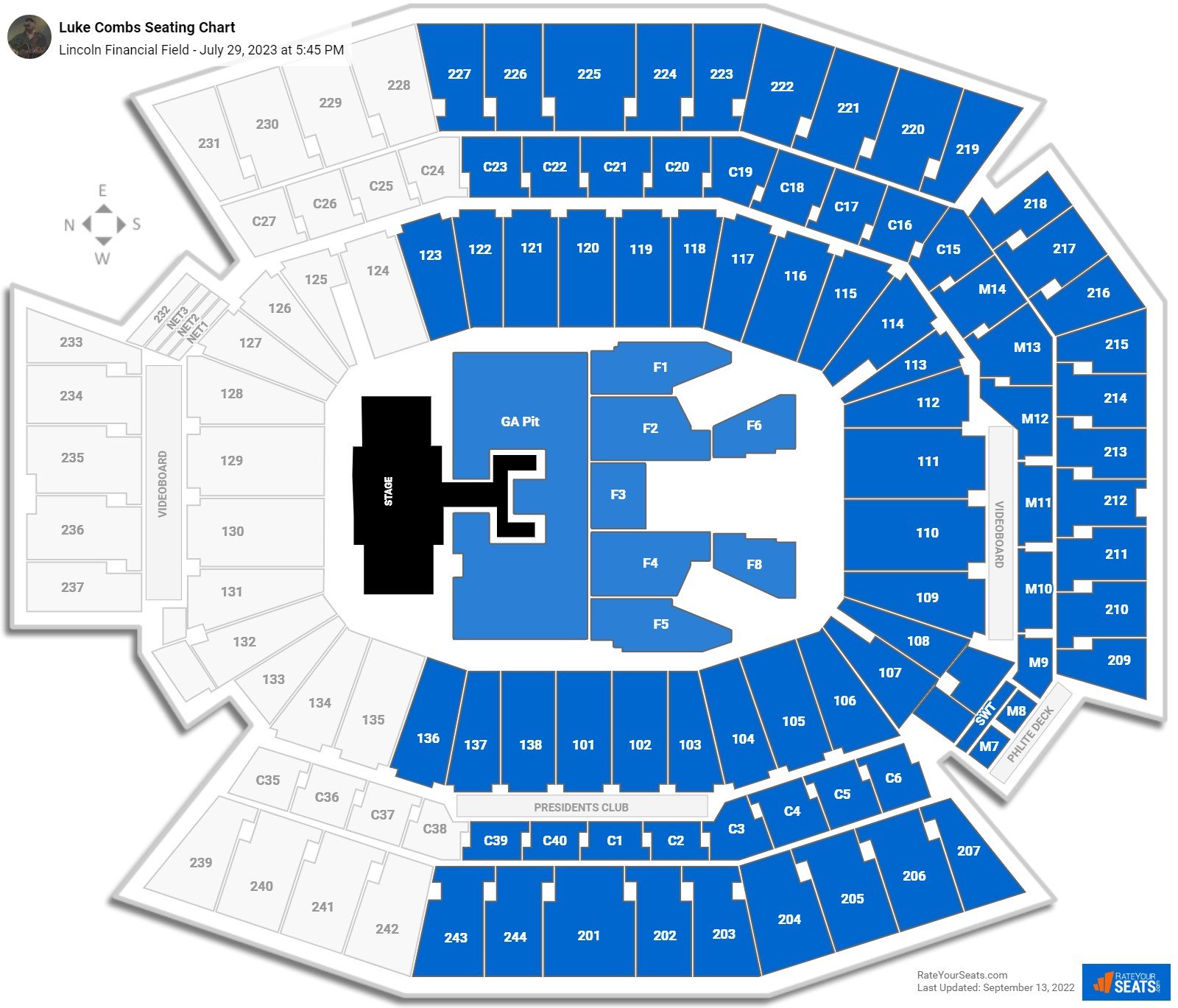 Lincoln Financial Field Concert Seating Chart