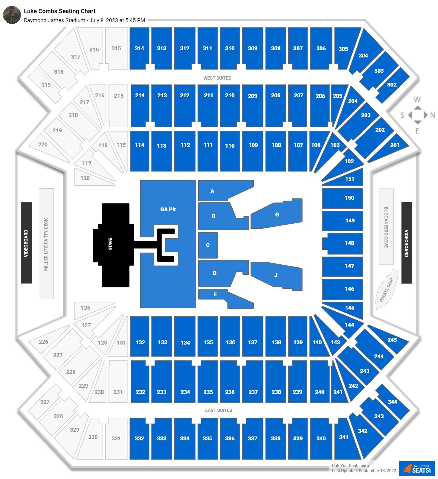 Raymond James Stadium Concert Seating Chart