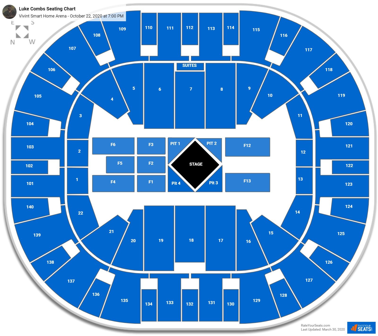 Vivint Smart Home Arena Seating Charts for Concerts - RateYourSeats.com