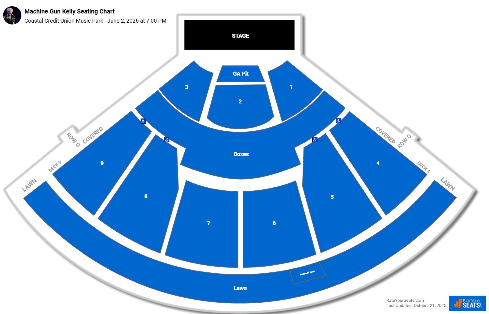 Machine Gun Kelly seating chart Coastal Credit Union Music Park (at Walnut Creek)