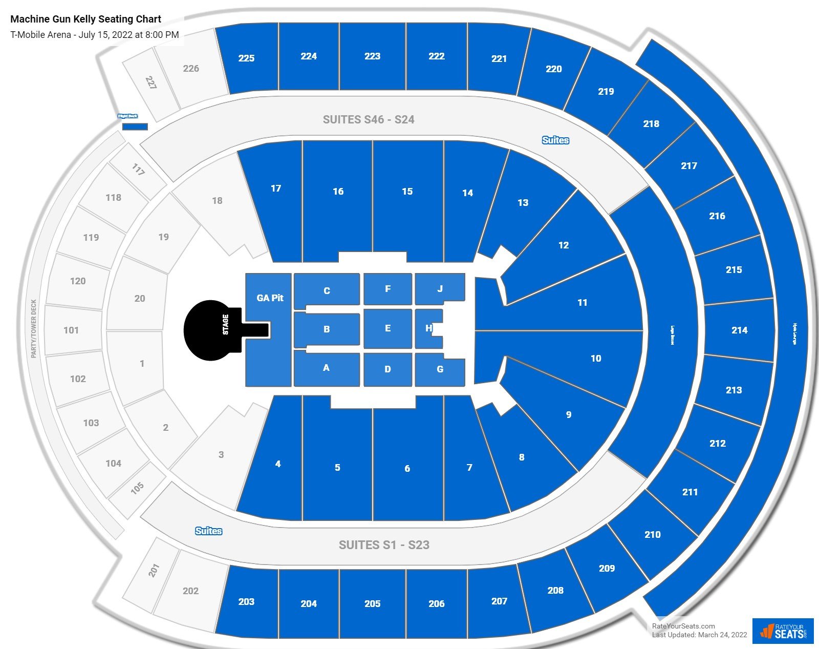 T-Mobile Arena Concert Seating Chart - RateYourSeats.com