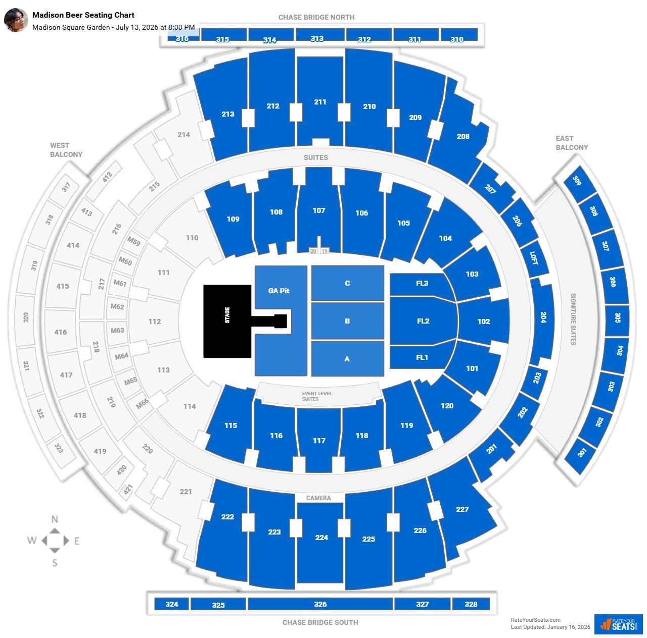 Madison Beer seating chart Madison Square Garden