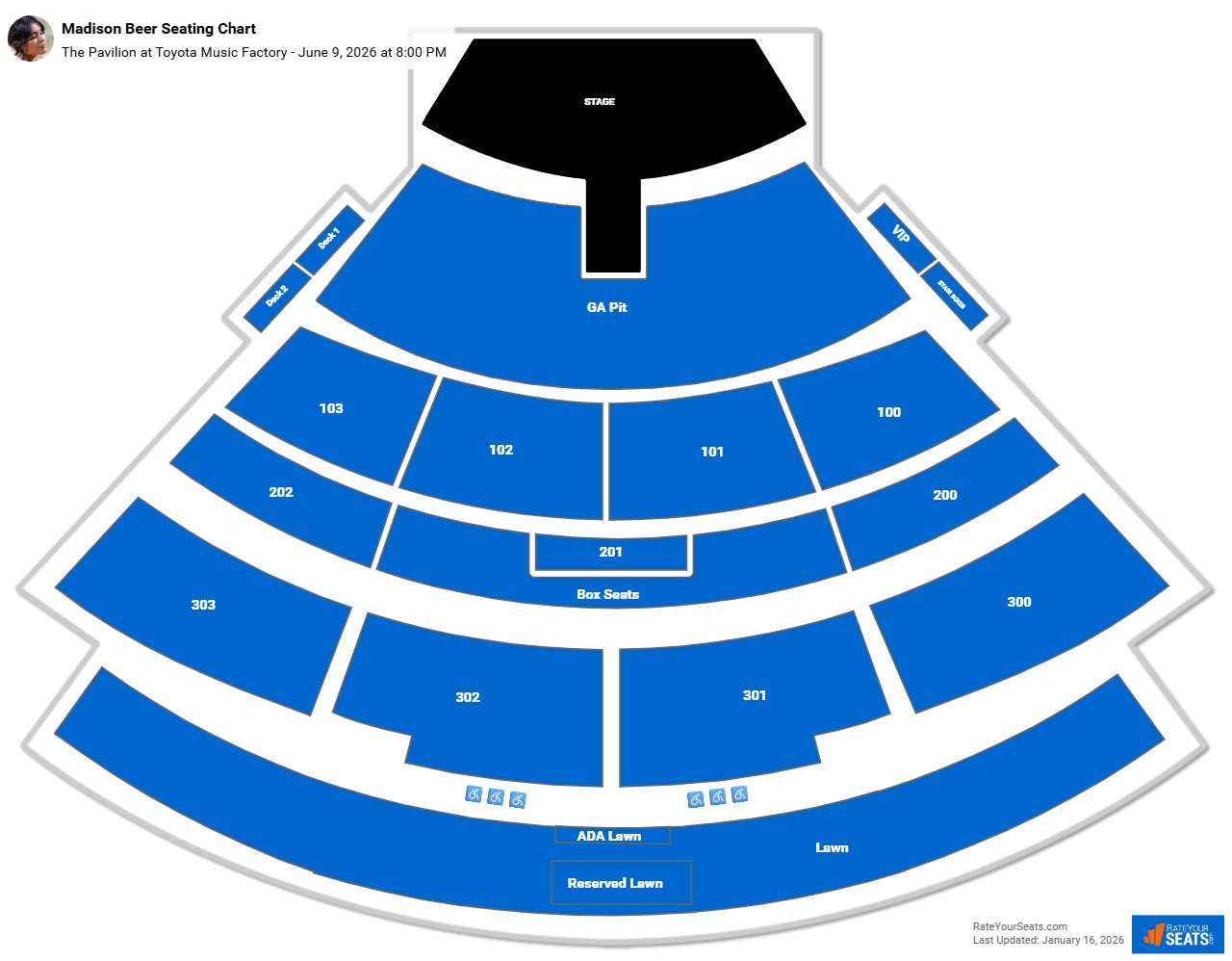 Madison Beer seating chart The Pavilion at Toyota Music Factory