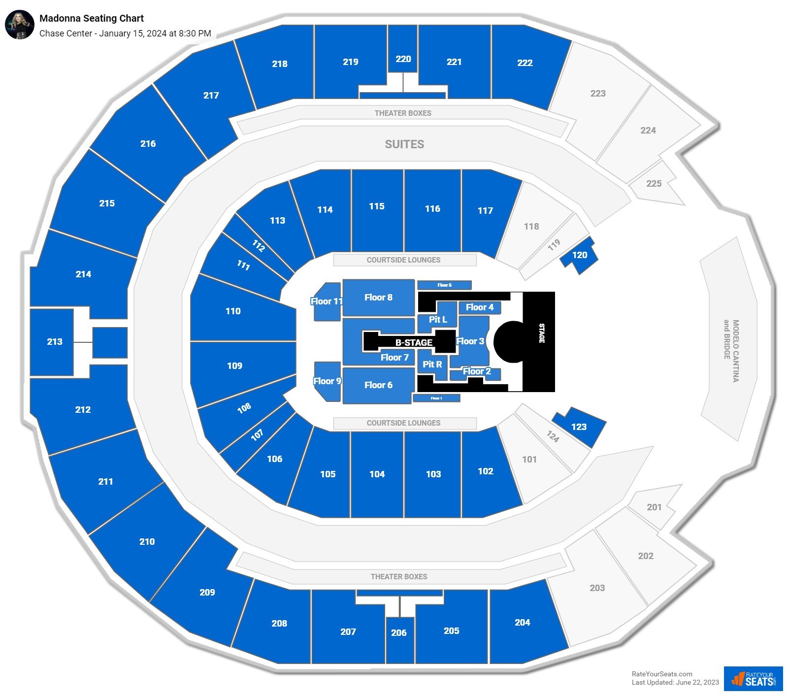 Chase Center Concert Seating Chart