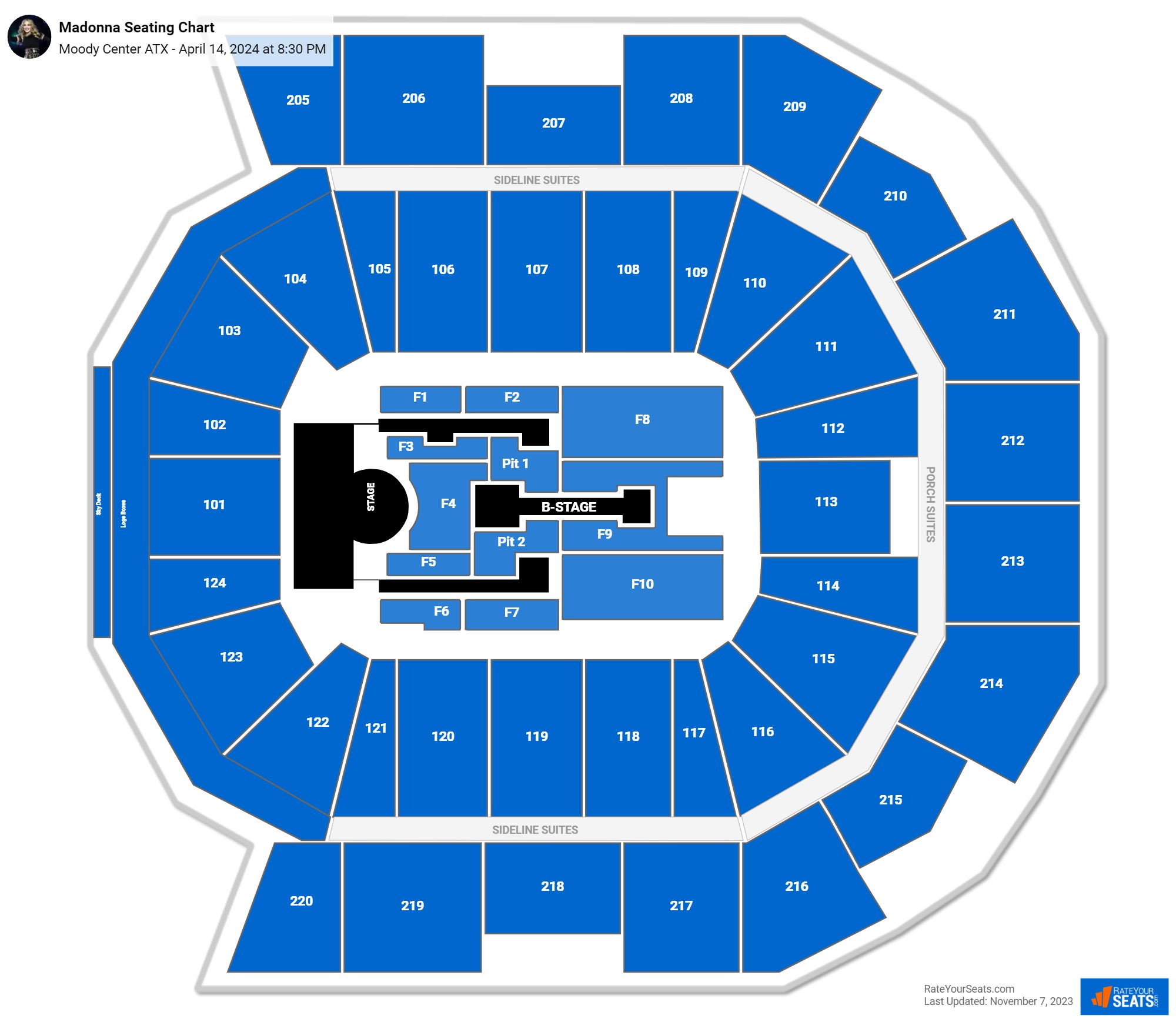 Moody Center ATX Concert Seating Chart - RateYourSeats.com