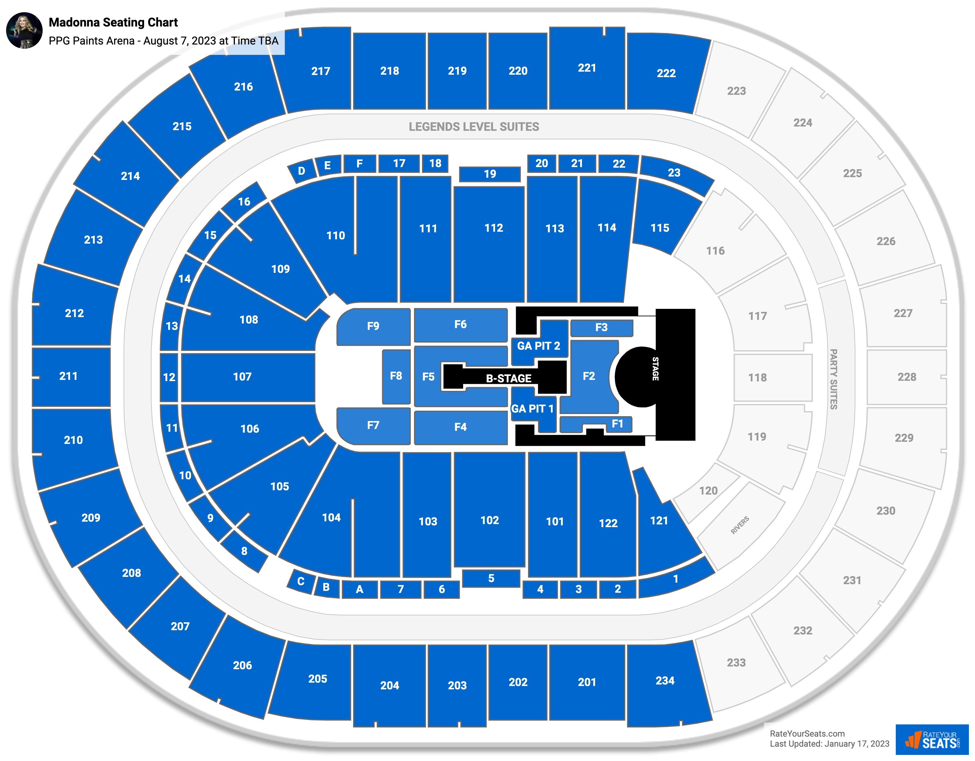 PPG Paints Arena Concert Seating Chart - RateYourSeats.com