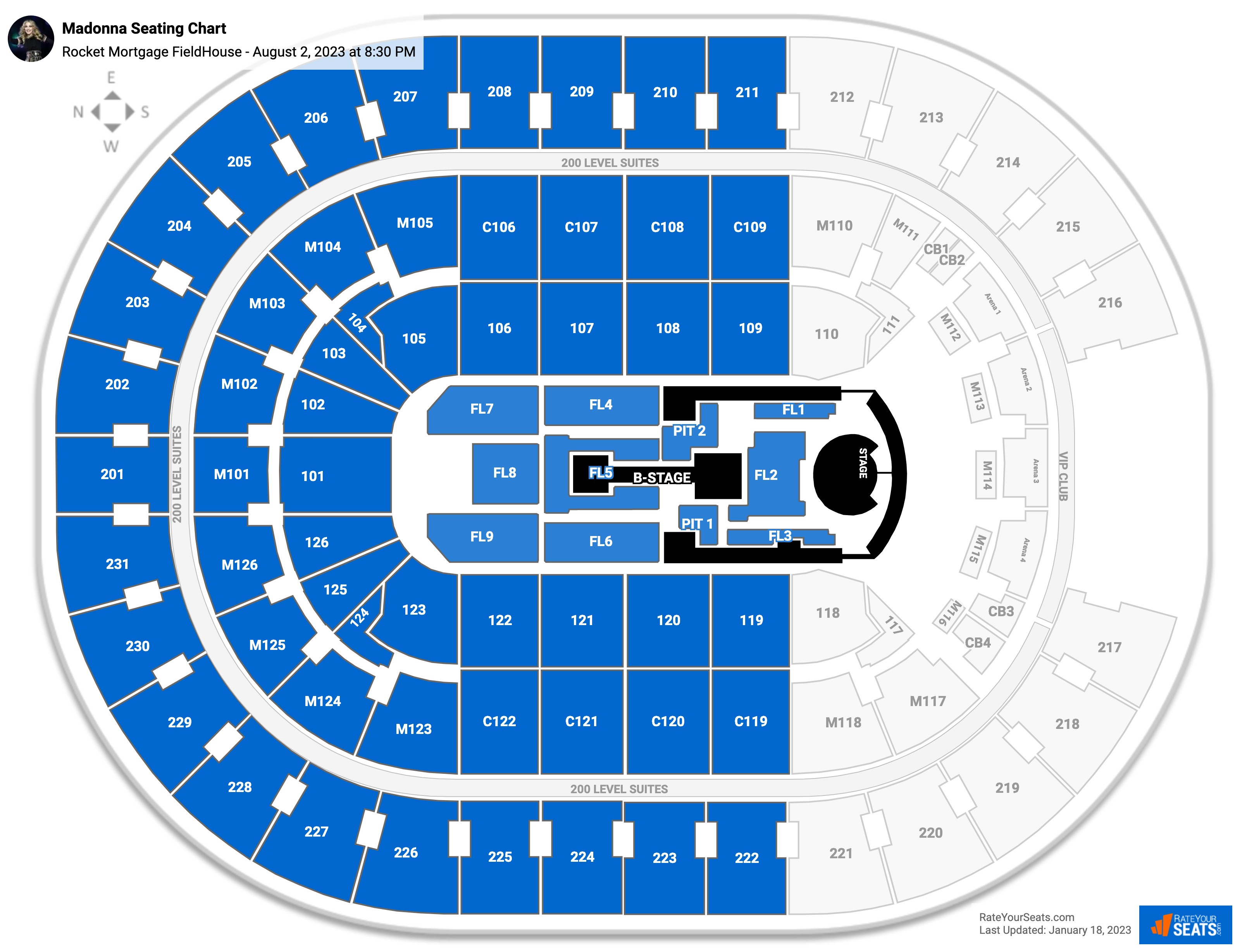 Rocket Mortgage FieldHouse Concert Seating Chart