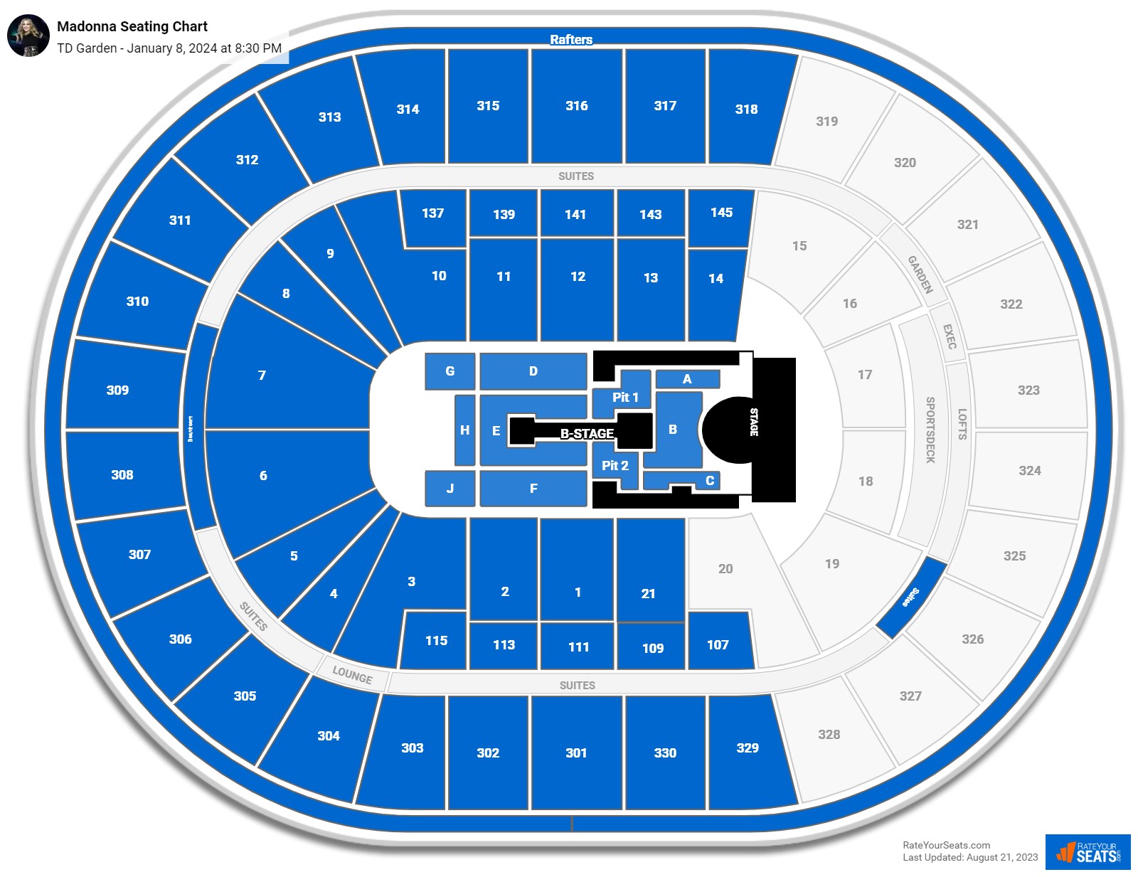 TD Garden Concert Seating Chart - RateYourSeats.com