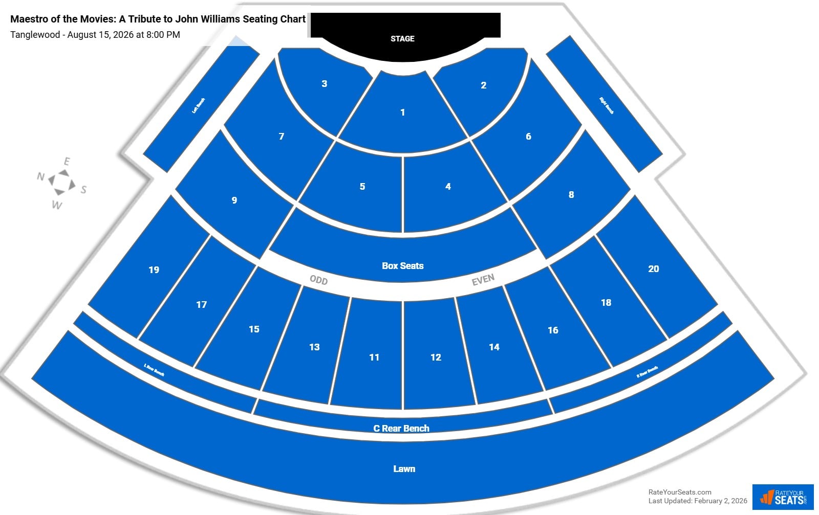 Maestro of the Movies: A Tribute to John Williams seating chart Tanglewood